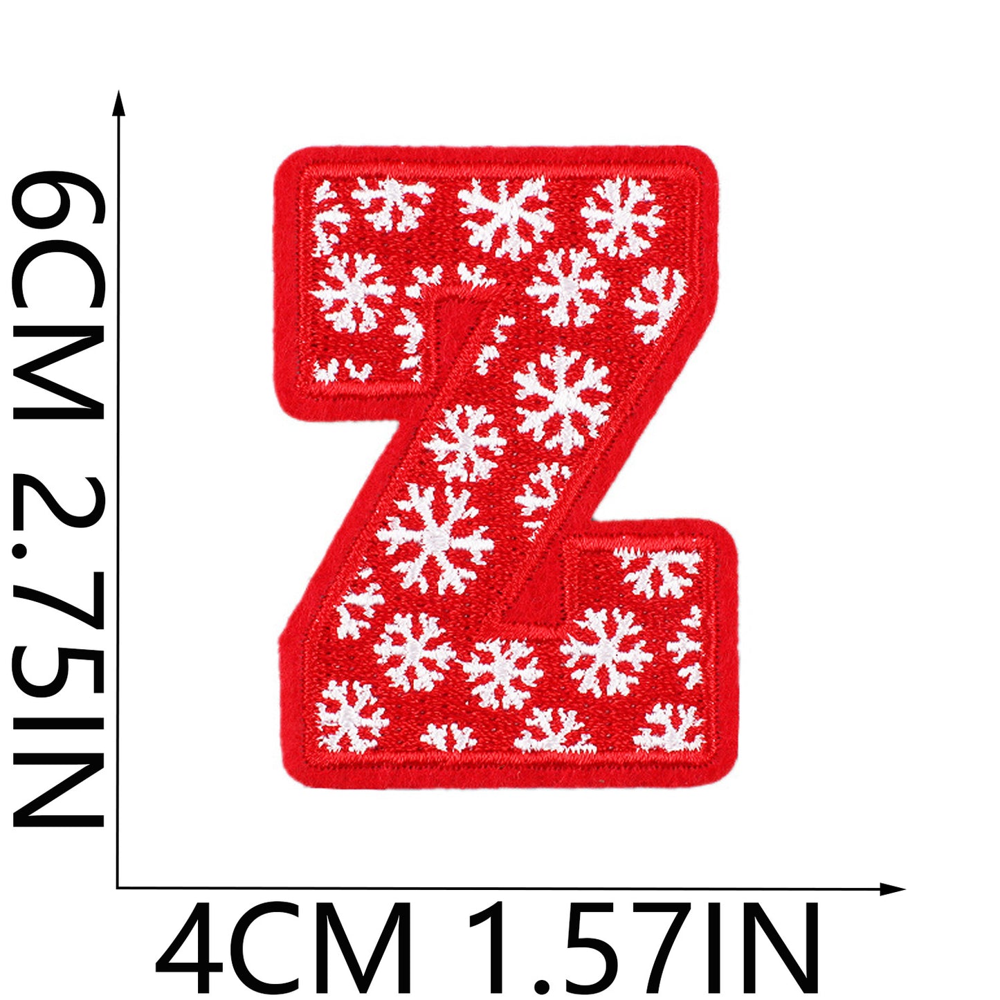 Christmas Embroidered Letter Patches A-Z | Iron-On Alphabet