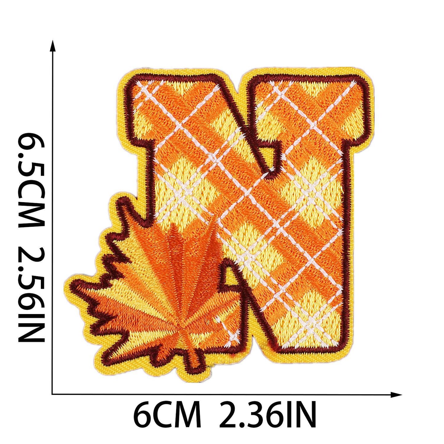 Thanksgiving Embroidered Letter Patches A-Z | Iron-On Festive Alphabet