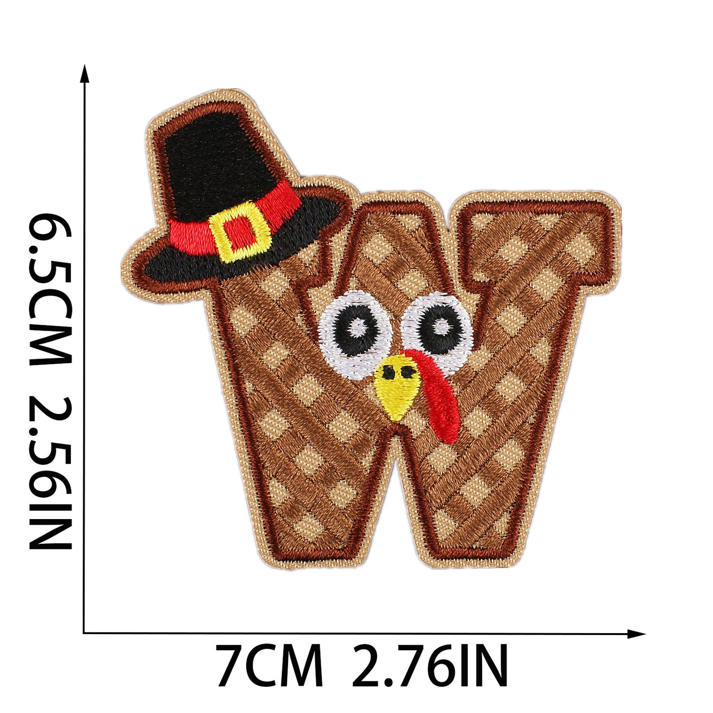 Thanksgiving Embroidered Letter Patches A-Z | Iron-On Festive Alphabet