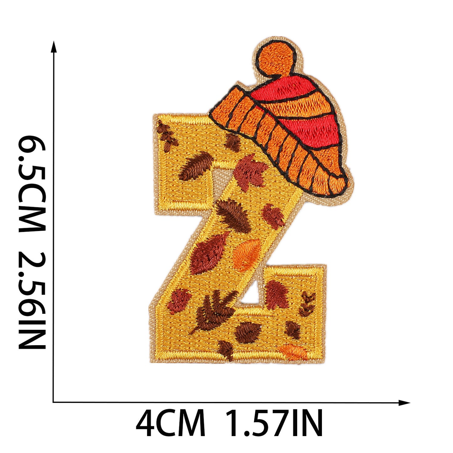 Thanksgiving Embroidered Letter Patches A-Z | Iron-On Festive Alphabet