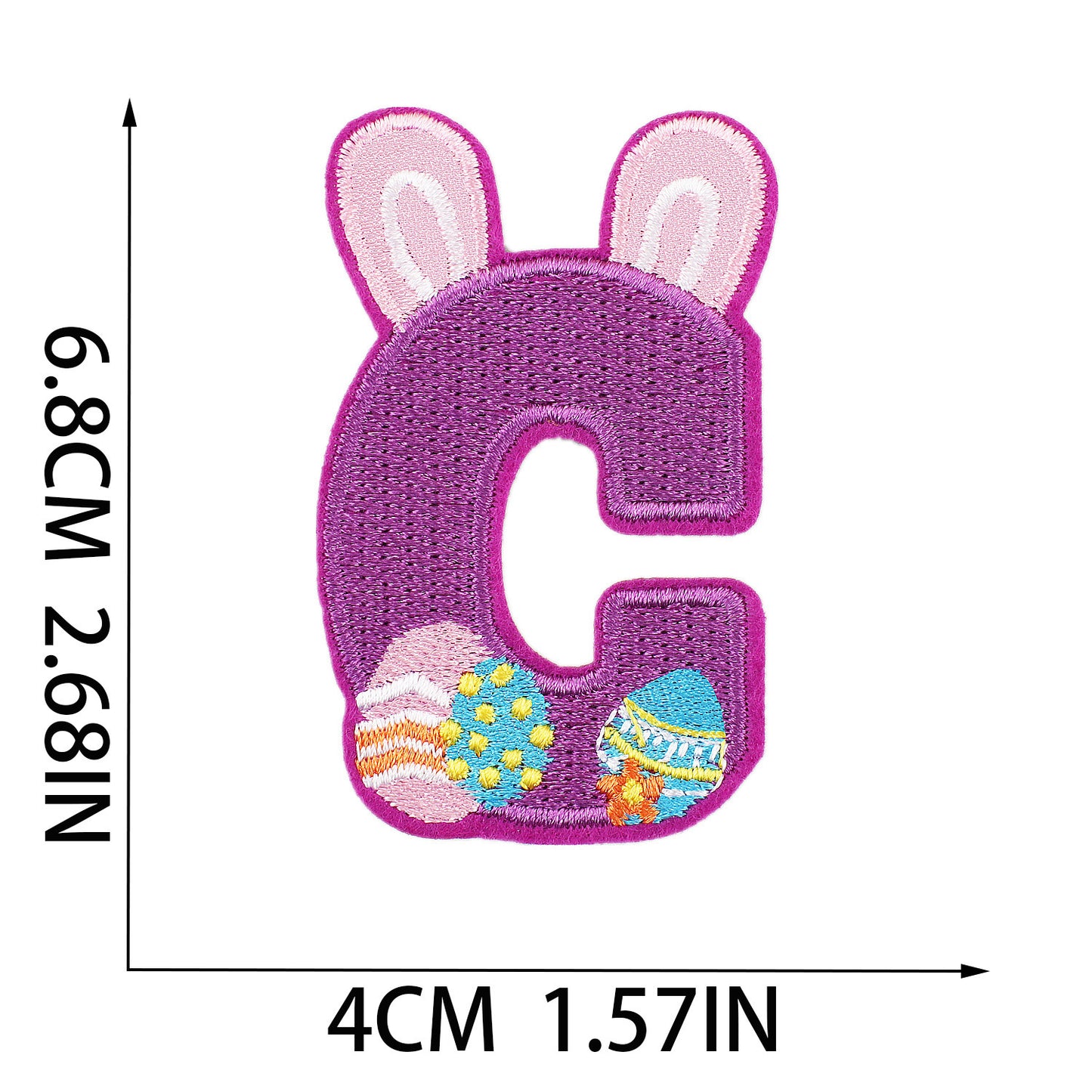 Easter Embroidered Letter Patches A-Z | Iron-On Festive Alphabet