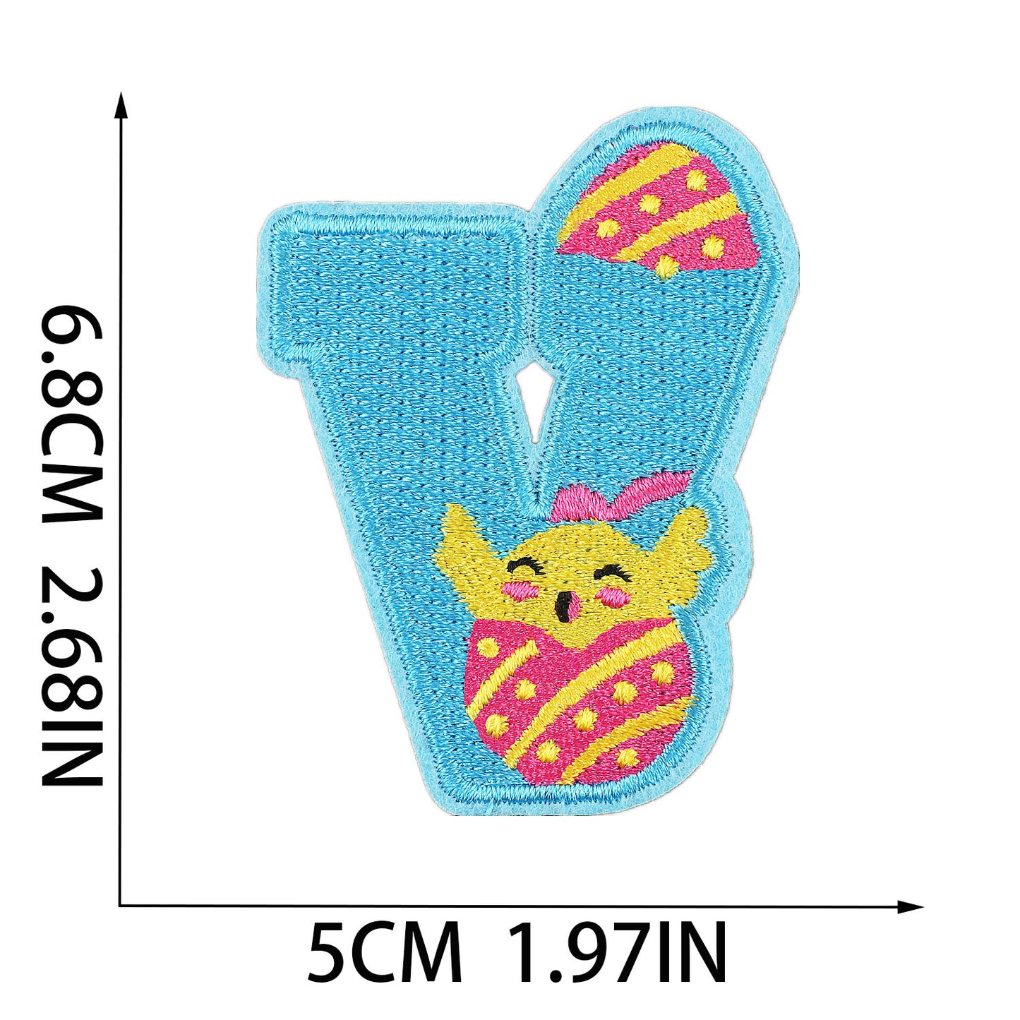 Easter Embroidered Letter Patches A-Z | Iron-On Festive Alphabet