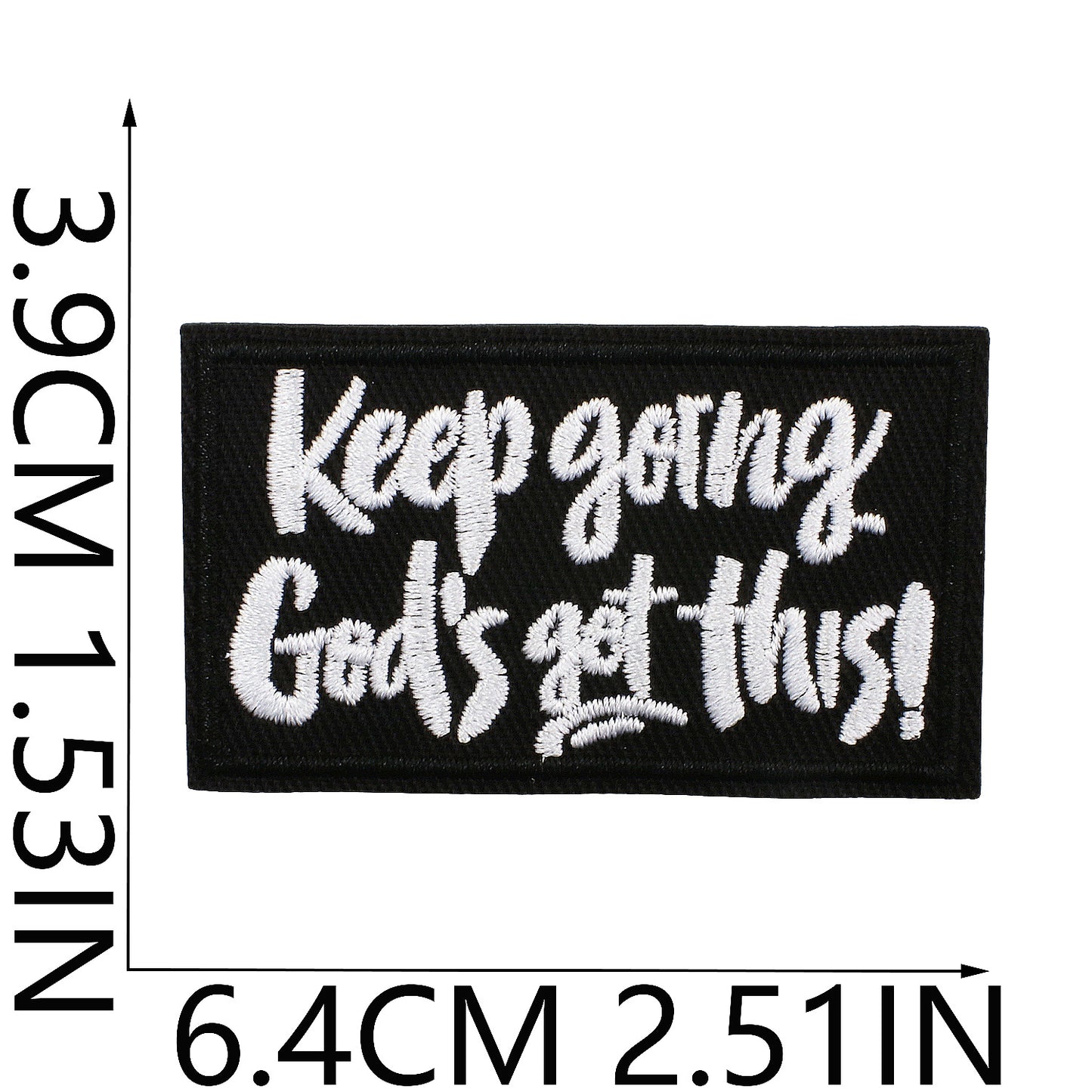 Iron-On Never Give Up Inspirational Quote Embroidery Patch Black English Letters Computer Embroidered Badge Clothing Decoration