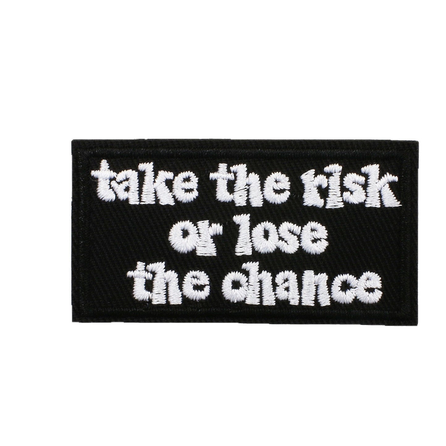 Iron-On Never Give Up Inspirational Quote Embroidery Patch Black English Letters Computer Embroidered Badge Clothing Decoration
