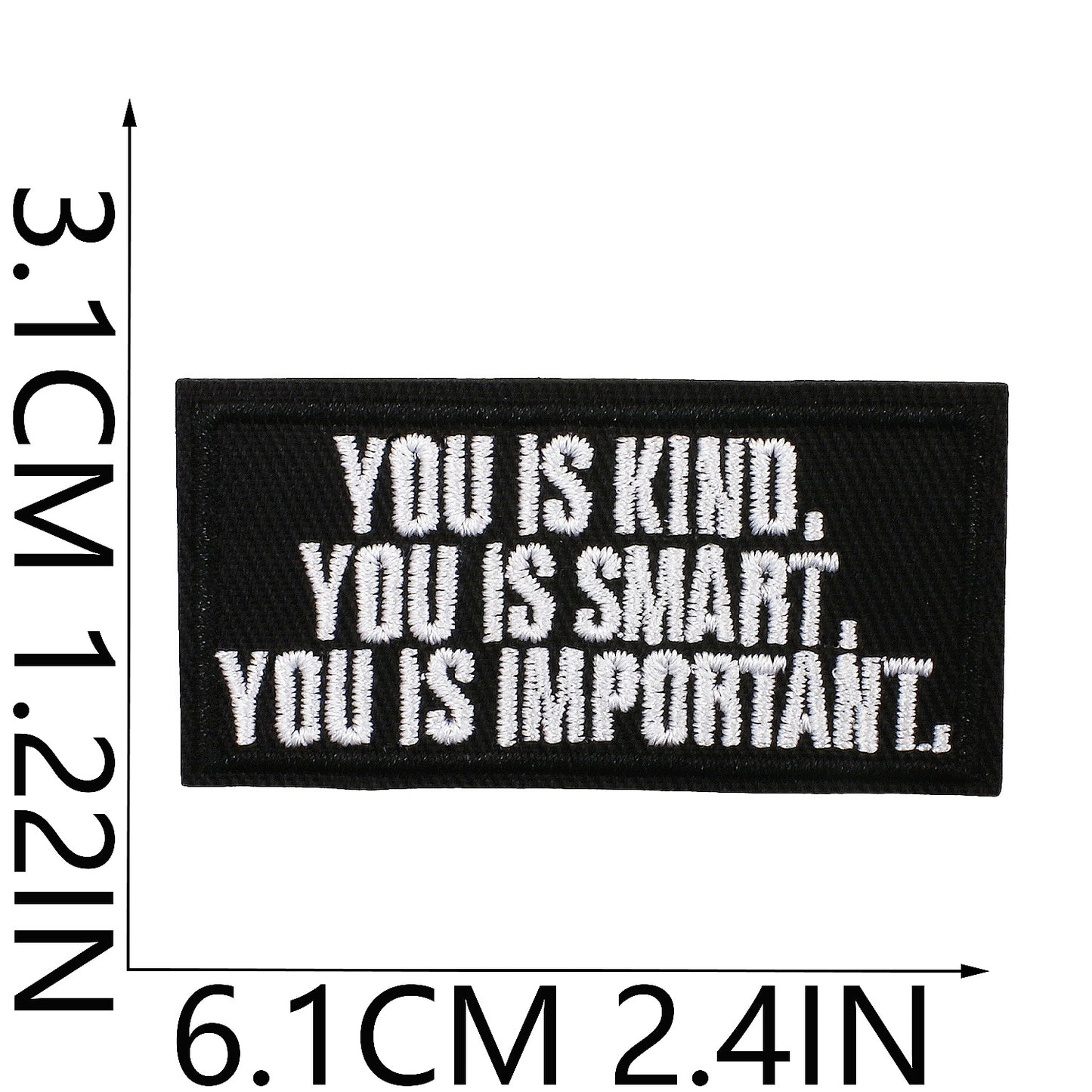 Iron-On Never Give Up Inspirational Quote Embroidery Patch Black English Letters Computer Embroidered Badge Clothing Decoration