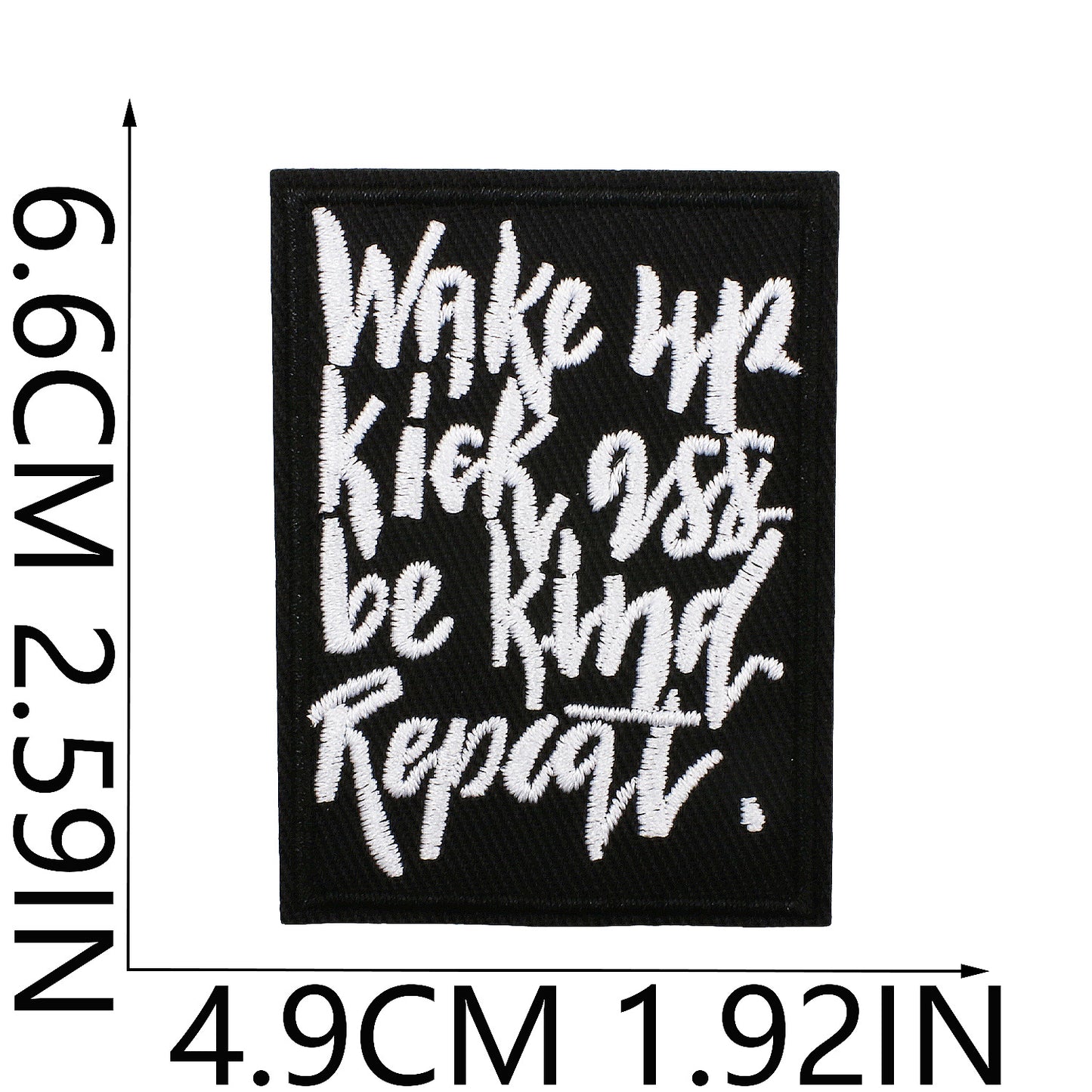 Iron-On Never Give Up Inspirational Quote Embroidery Patch Black English Letters Computer Embroidered Badge Clothing Decoration