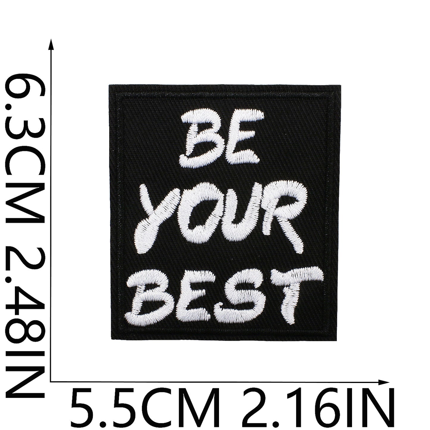 Iron-On Never Give Up Inspirational Quote Embroidery Patch Black English Letters Computer Embroidered Badge Clothing Decoration