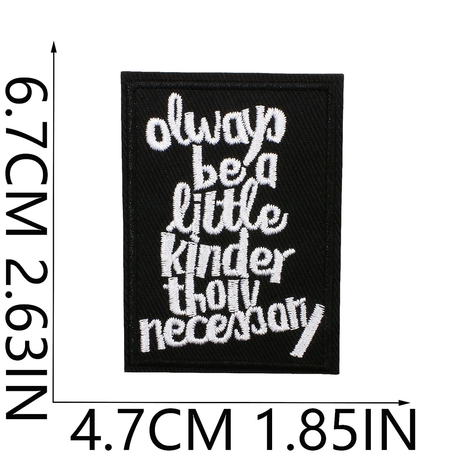 Iron-On Never Give Up Inspirational Quote Embroidery Patch Black English Letters Computer Embroidered Badge Clothing Decoration