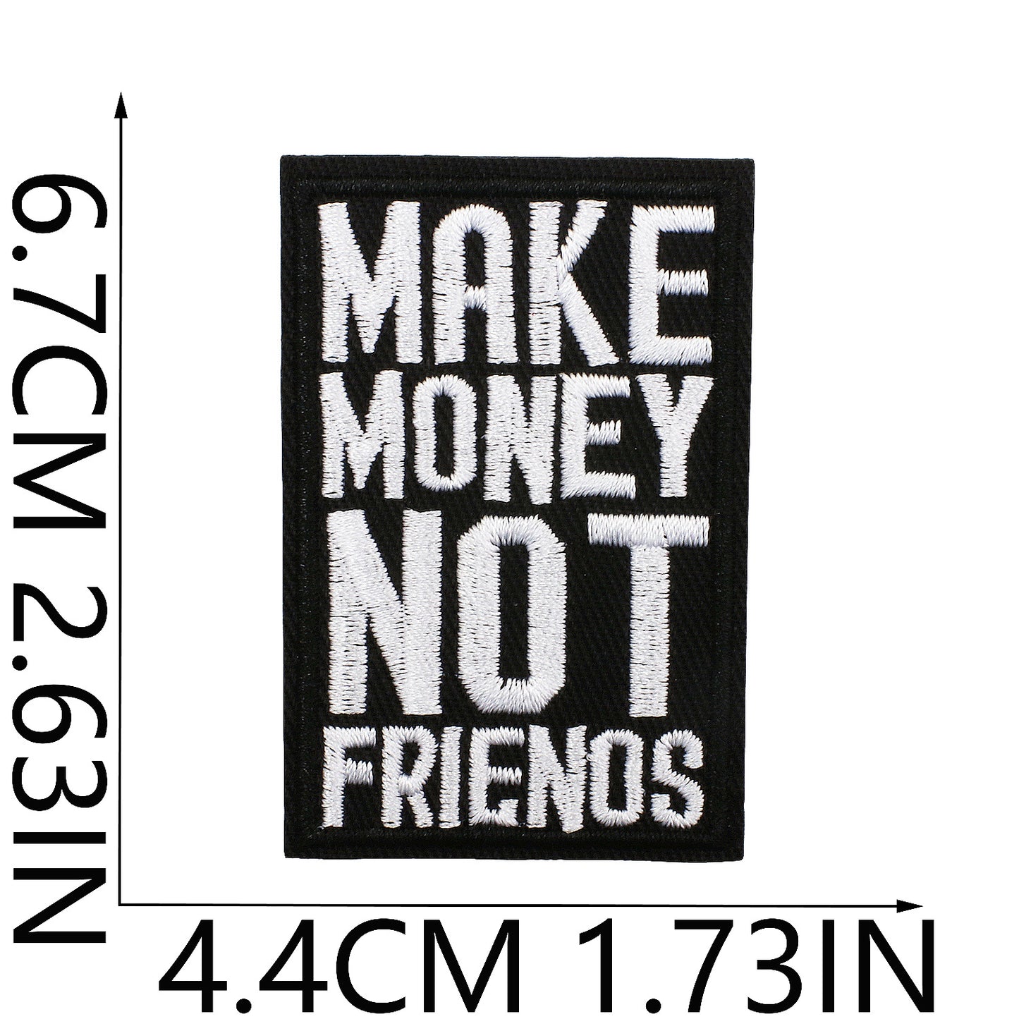 Iron-On Never Give Up Inspirational Quote Embroidery Patch Black English Letters Computer Embroidered Badge Clothing Decoration