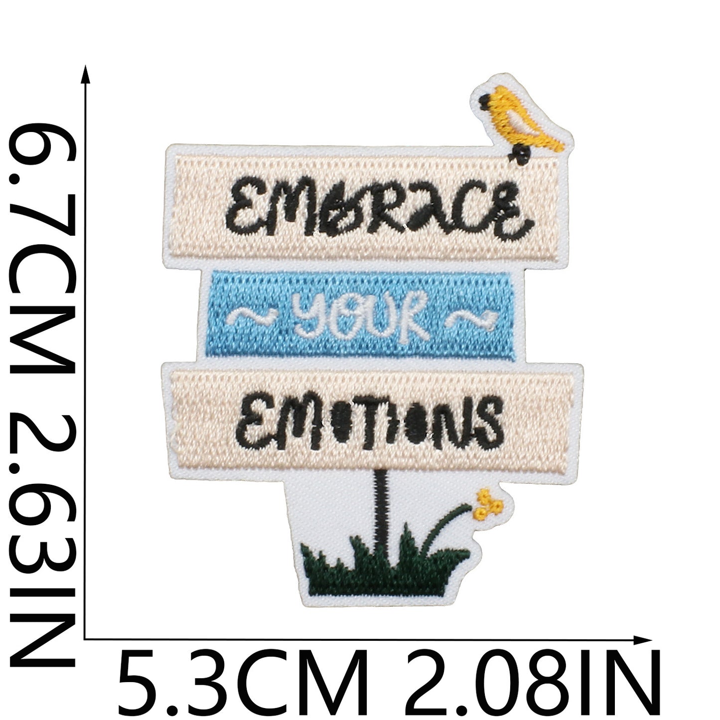 Iron-On Flower Butterfly Embroidery Patch Embroidered Badge English Letters Clothing and Bag Decoration