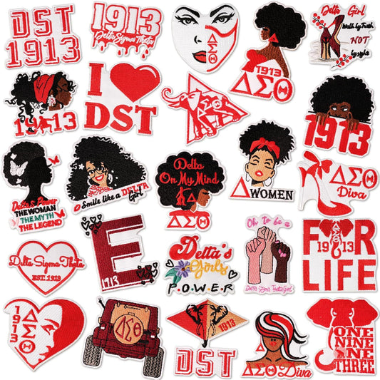Iron-on Cute Black Girl DST Sorority Embroidered Patch