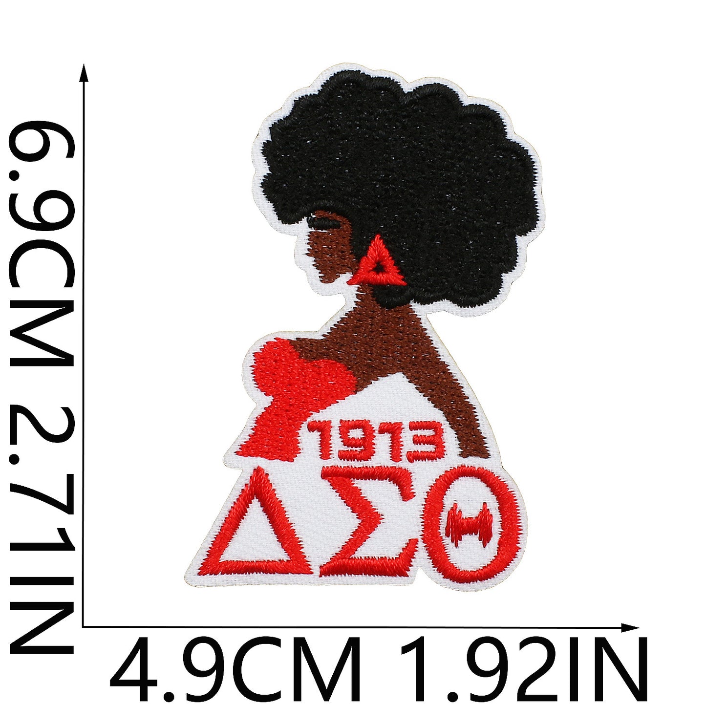 Iron-on Cute Black Girl DST Sorority Embroidered Patch