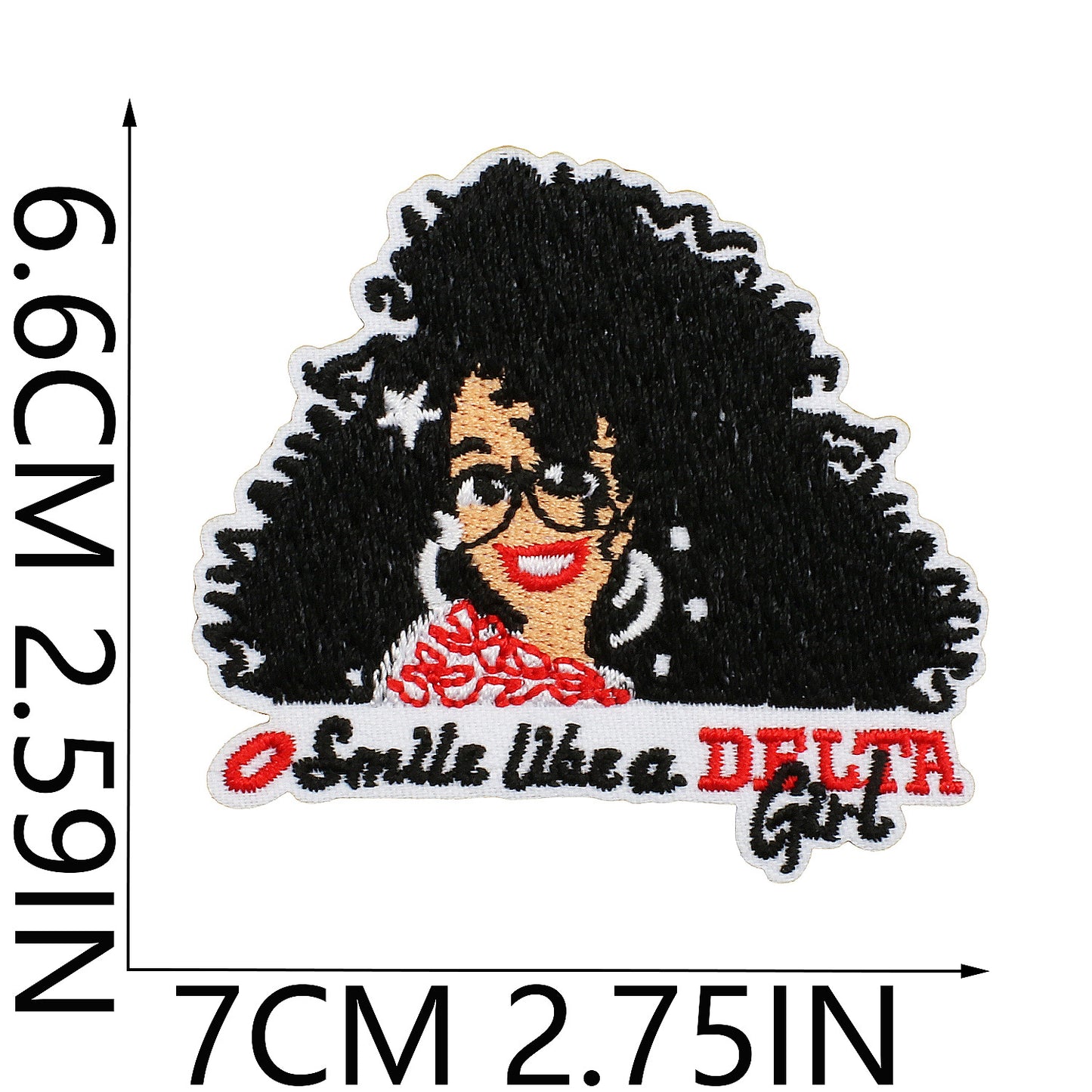 Iron-on Cute Black Girl DST Sorority Embroidered Patch