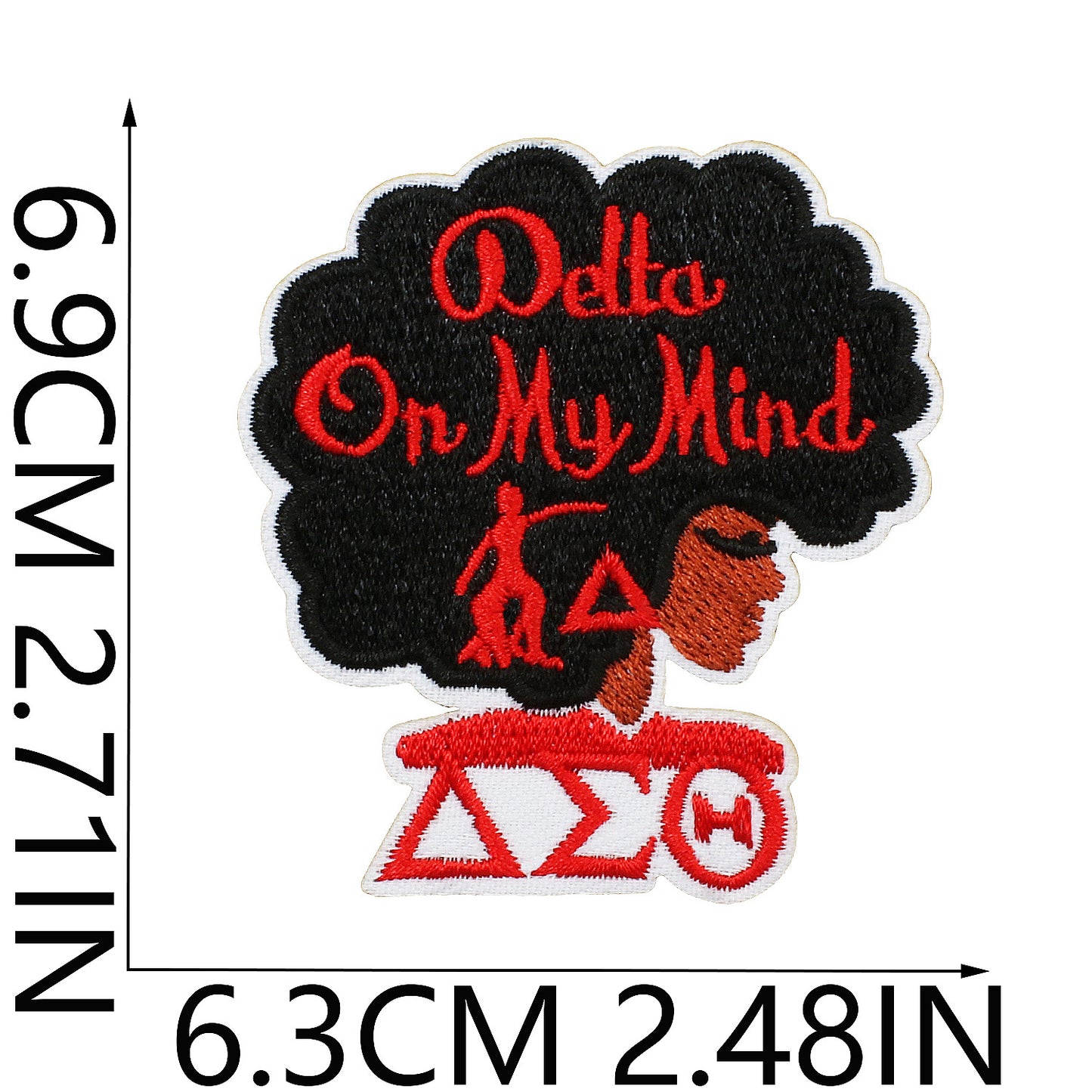 Iron-on Cute Black Girl DST Sorority Embroidered Patch