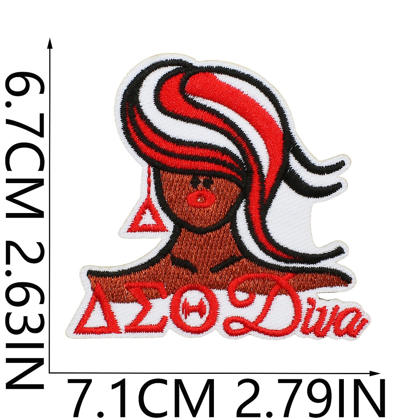 Iron-on Cute Black Girl DST Sorority Embroidered Patch