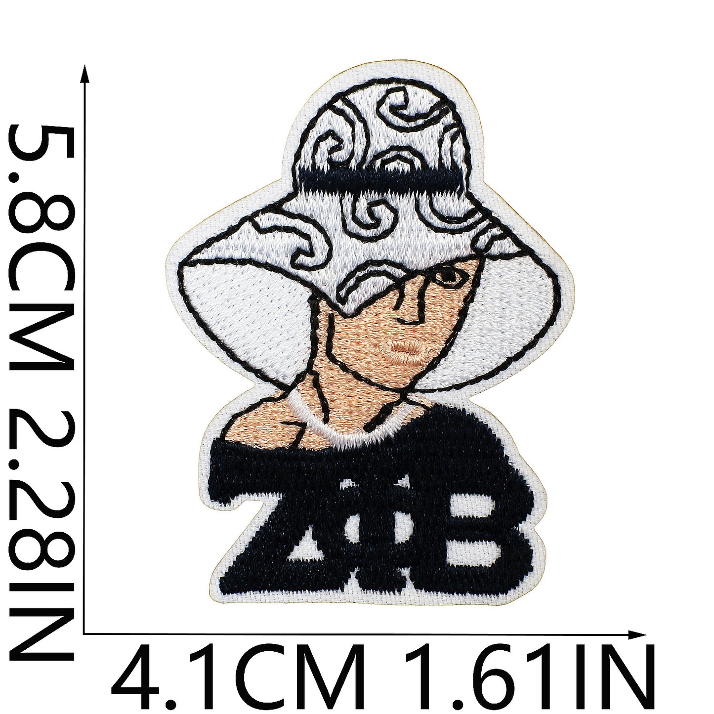 Iron-On Black Person Curly Hair Embroidery Patch Canvas Shoes Letters Computer Embroidered Badge Bag and Clothing Decoration