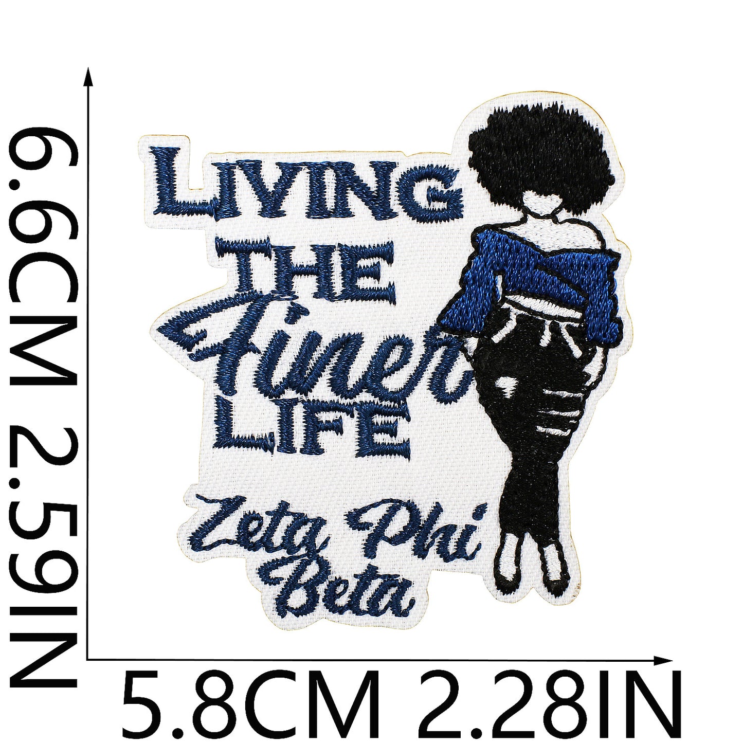 Iron-On Black Person Curly Hair Embroidery Patch Canvas Shoes Letters Computer Embroidered Badge Bag and Clothing Decoration