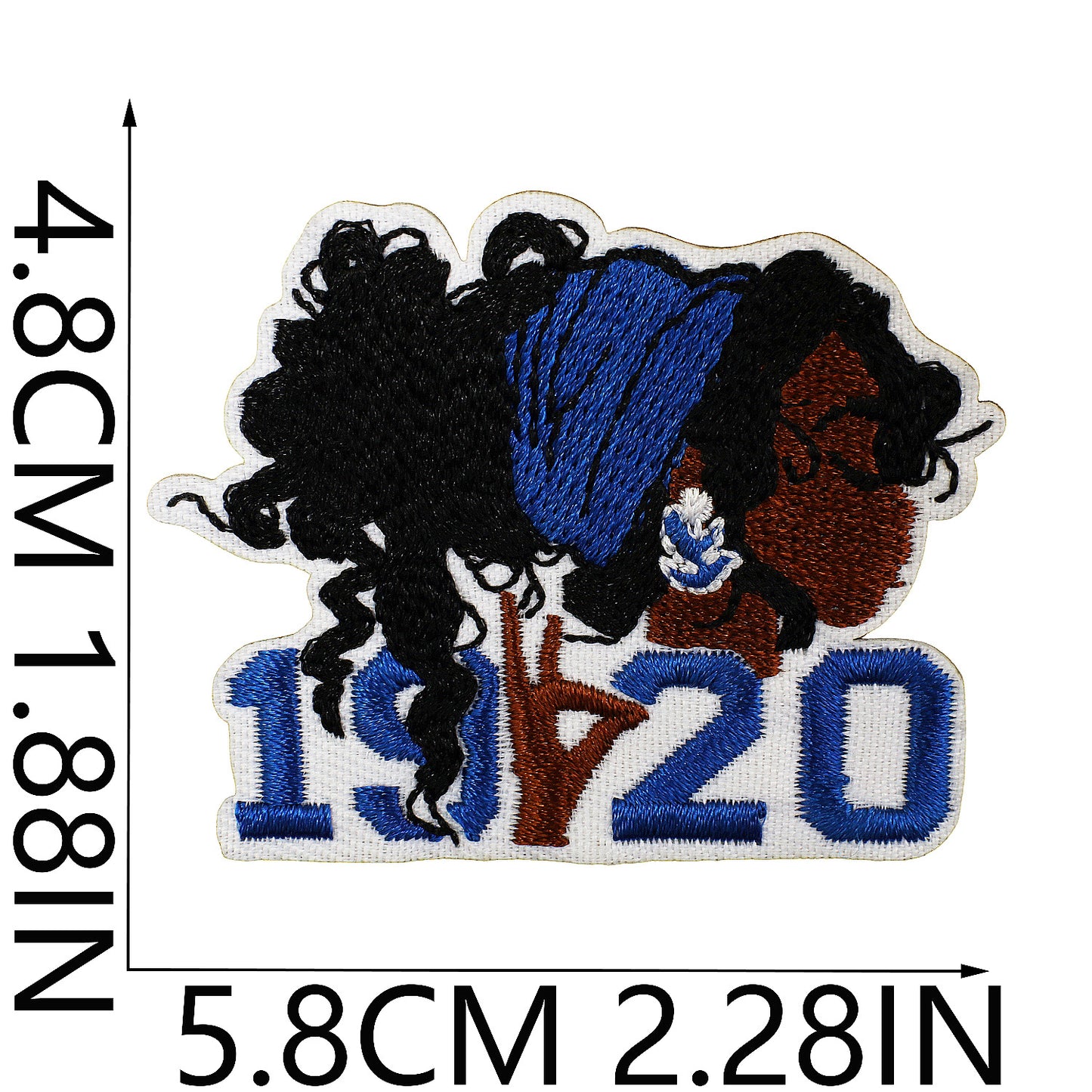 Iron-On Black Person Curly Hair Embroidery Patch Canvas Shoes Letters Computer Embroidered Badge Bag and Clothing Decoration