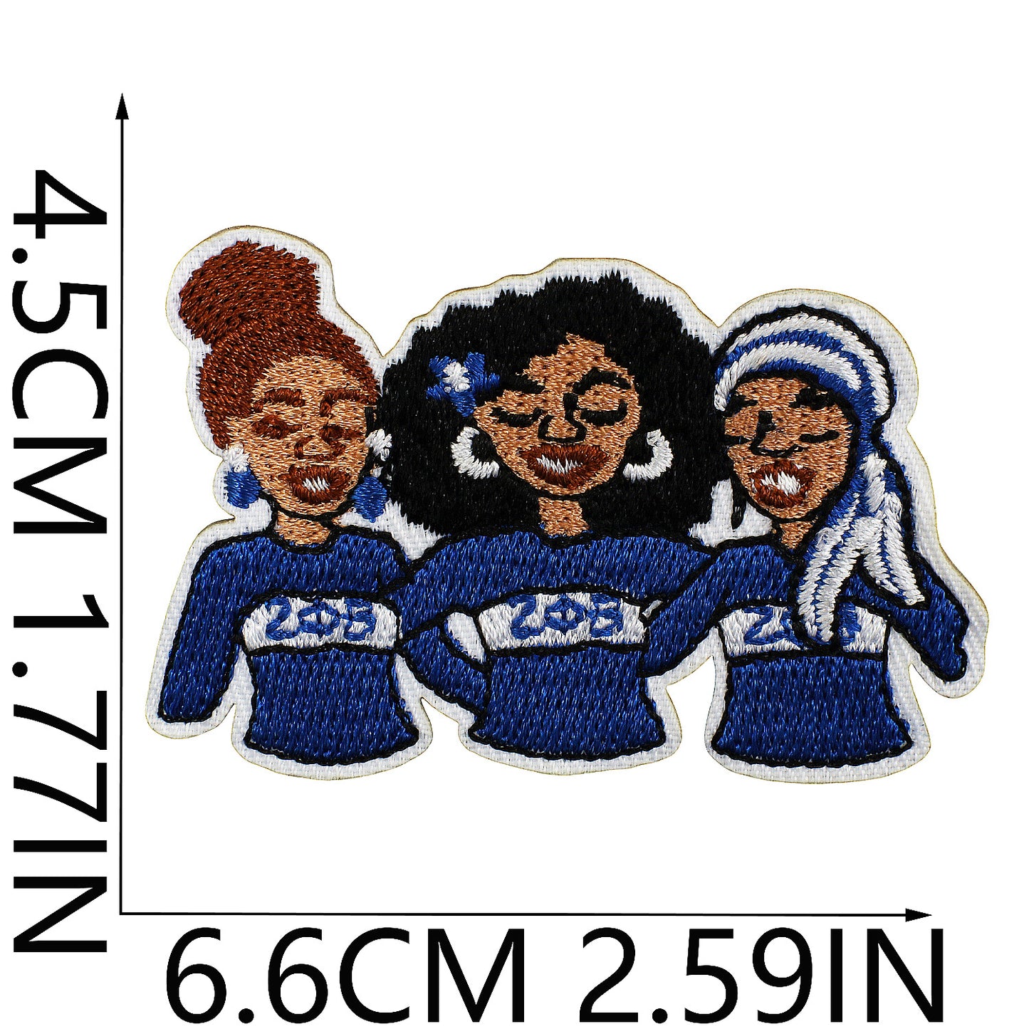 Iron-On Black Person Curly Hair Embroidery Patch Canvas Shoes Letters Computer Embroidered Badge Bag and Clothing Decoration
