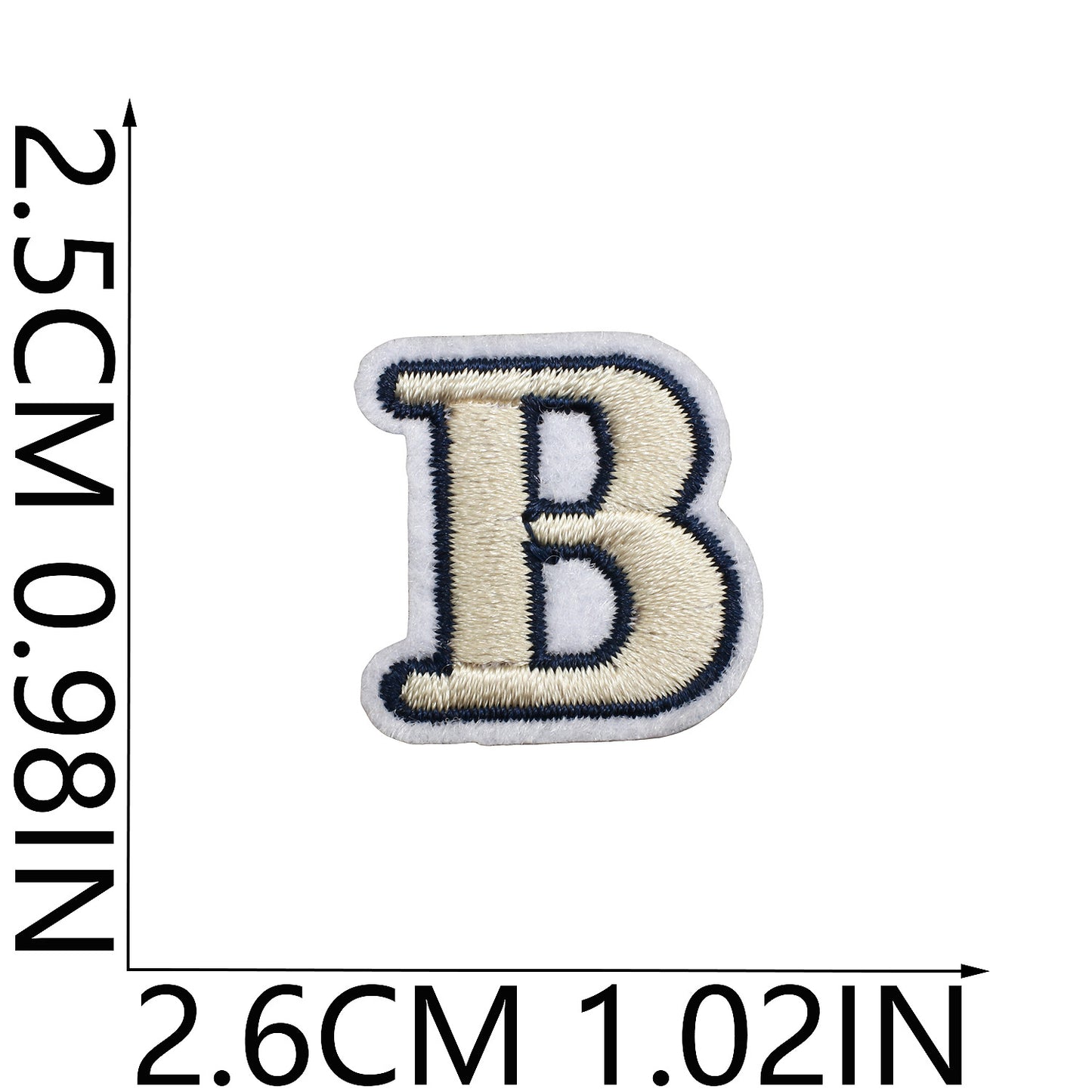 Beige Mini Embroidered Letter Patches A-Z | Iron-On Alphabet