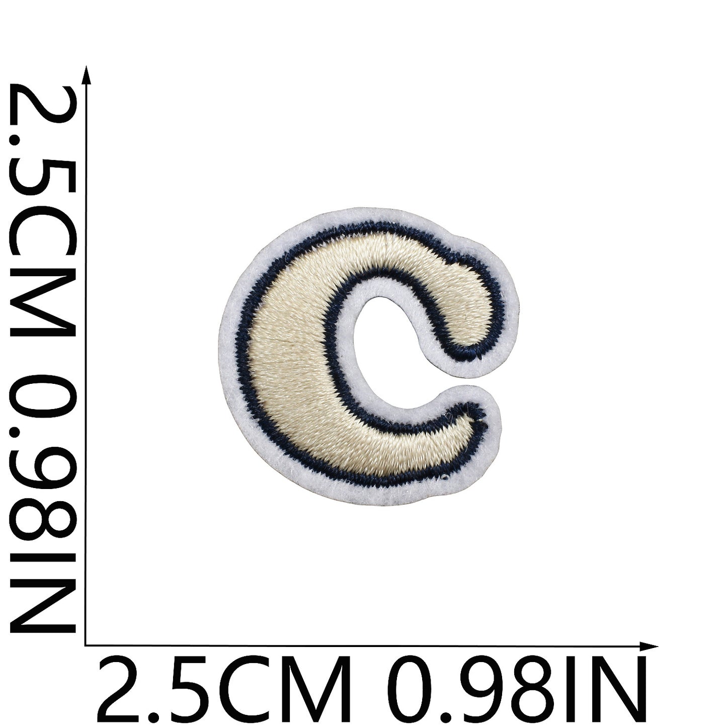 Beige Mini Embroidered Letter Patches A-Z | Iron-On Alphabet