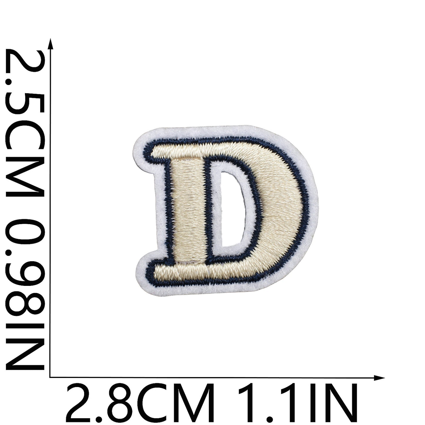 Beige Mini Embroidered Letter Patches A-Z | Iron-On Alphabet