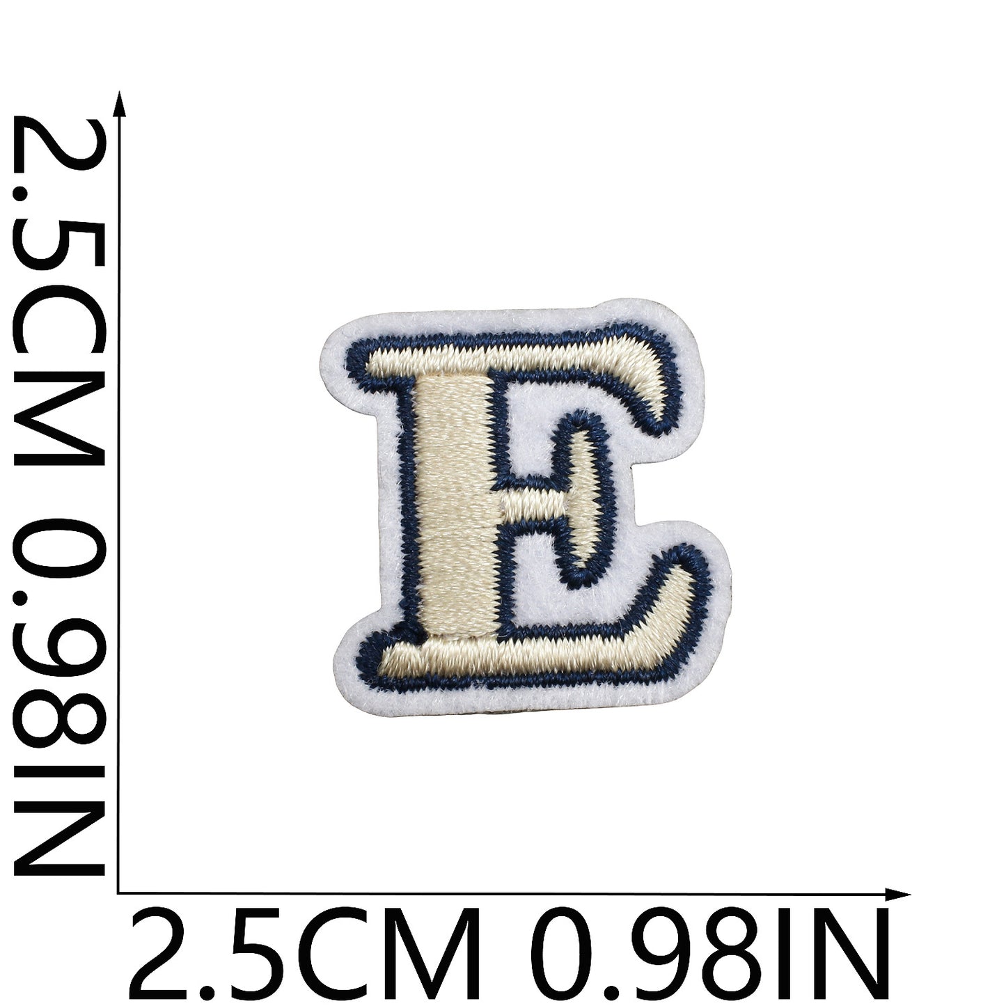 Beige Mini Embroidered Letter Patches A-Z | Iron-On Alphabet