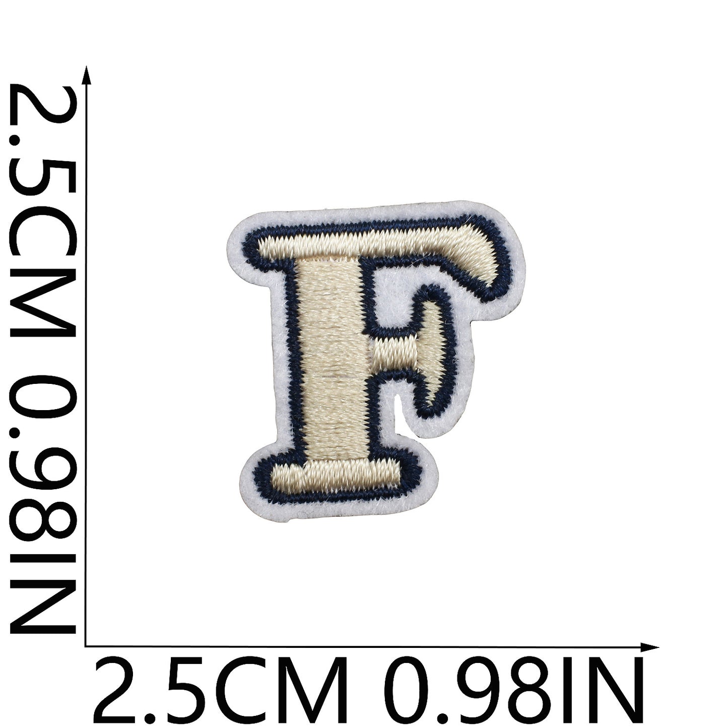 Beige Mini Embroidered Letter Patches A-Z | Iron-On Alphabet