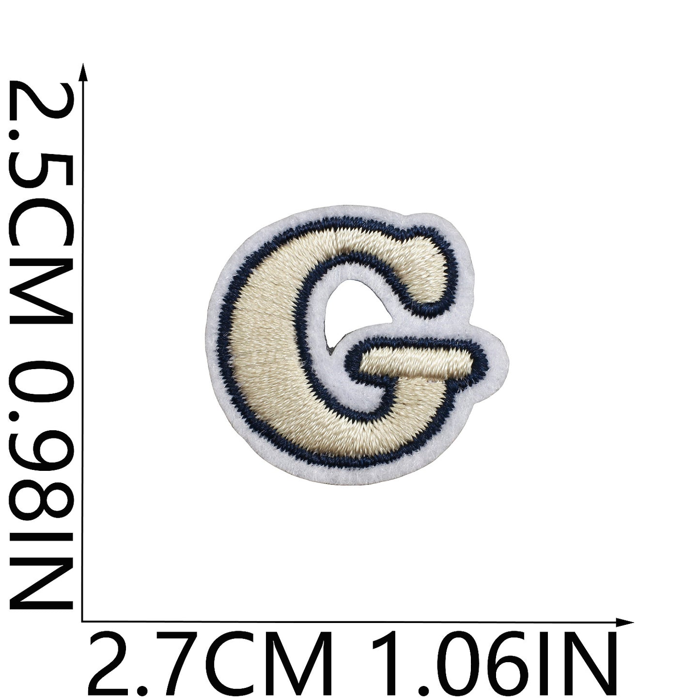 Beige Mini Embroidered Letter Patches A-Z | Iron-On Alphabet