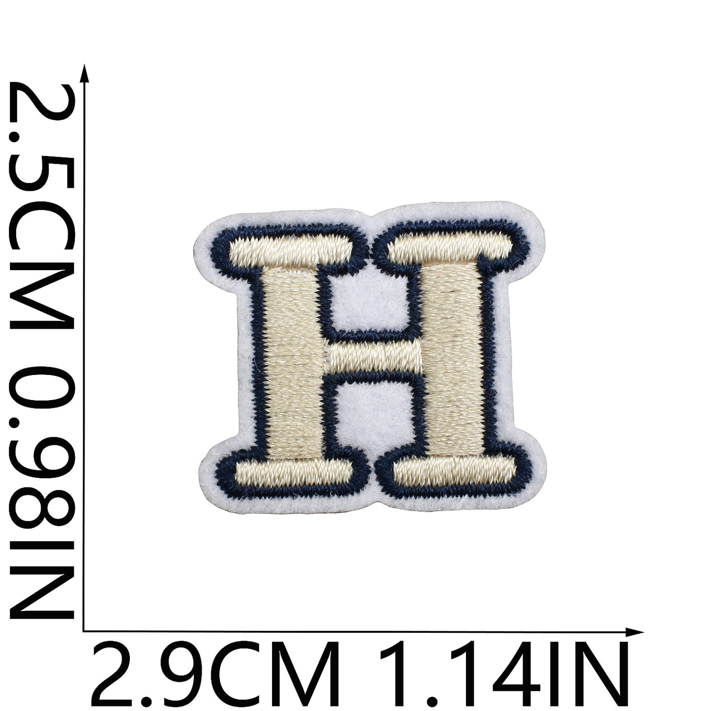 Beige Mini Embroidered Letter Patches A-Z | Iron-On Alphabet