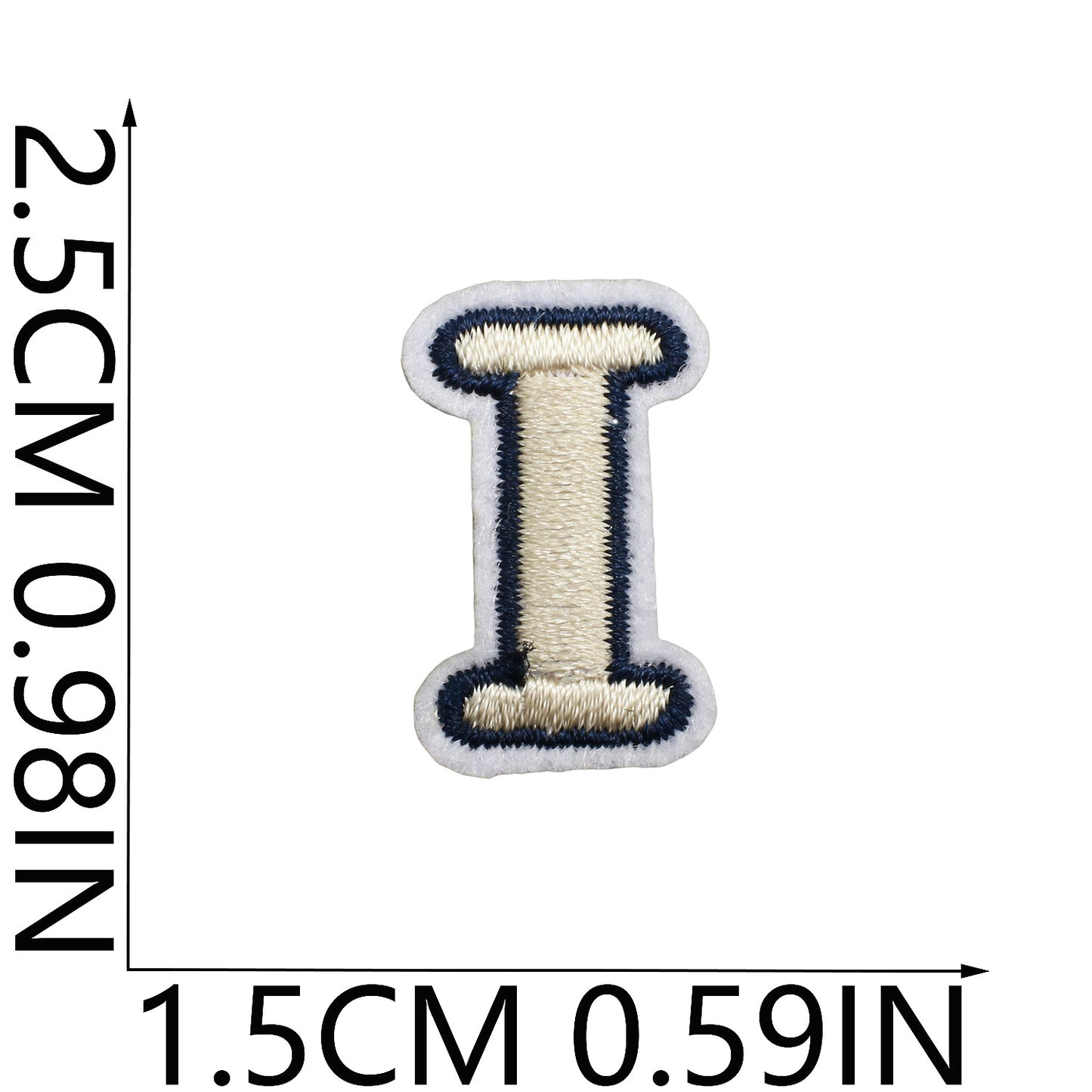 Beige Mini Embroidered Letter Patches A-Z | Iron-On Alphabet