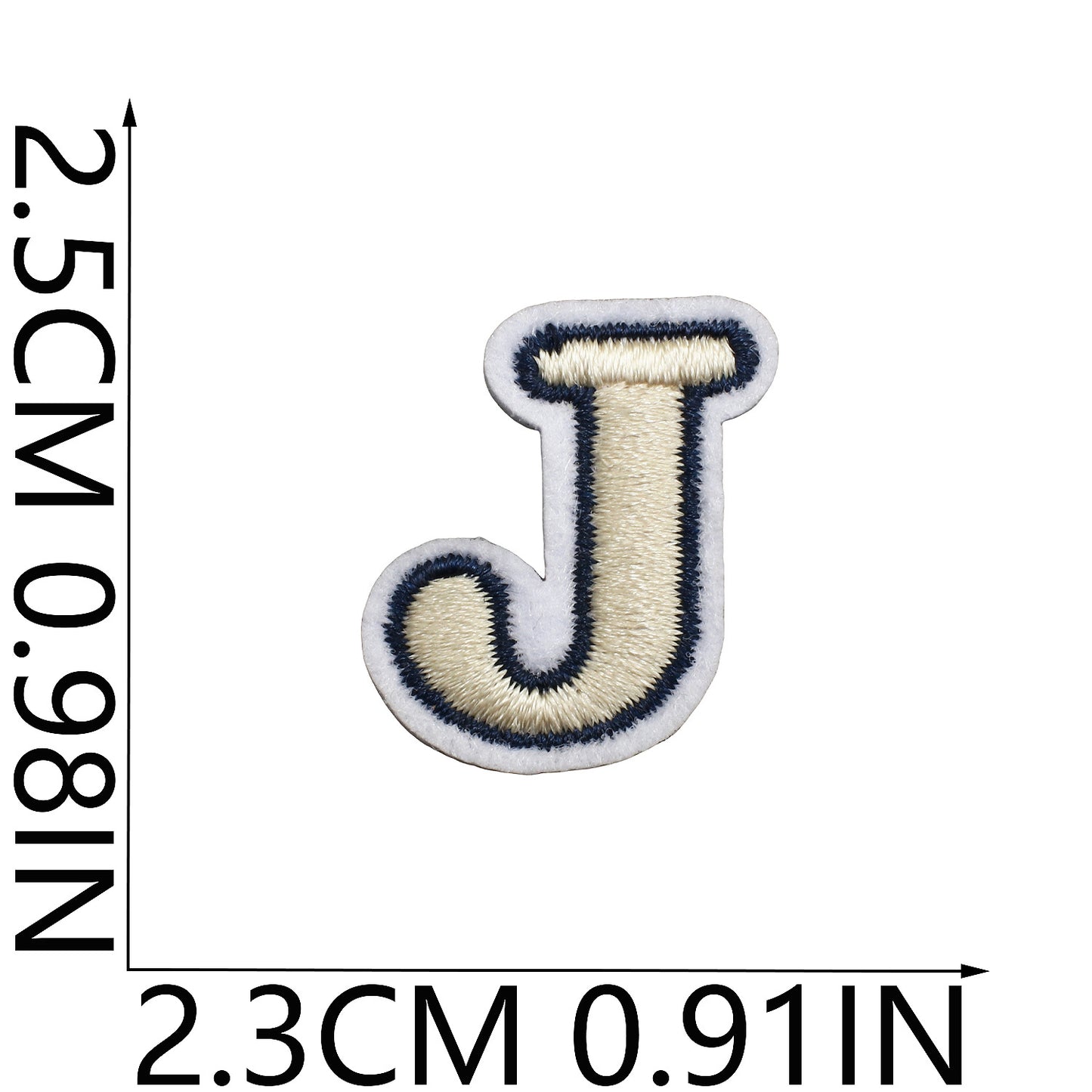 Beige Mini Embroidered Letter Patches A-Z | Iron-On Alphabet