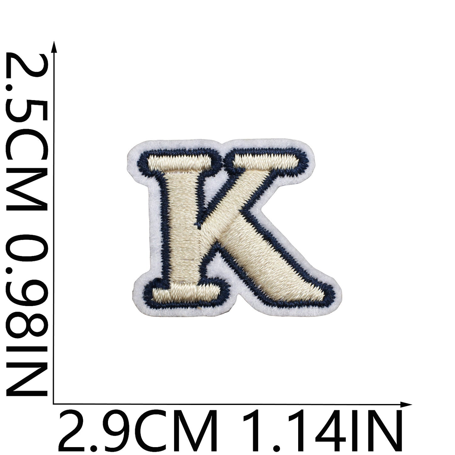 Beige Mini Embroidered Letter Patches A-Z | Iron-On Alphabet