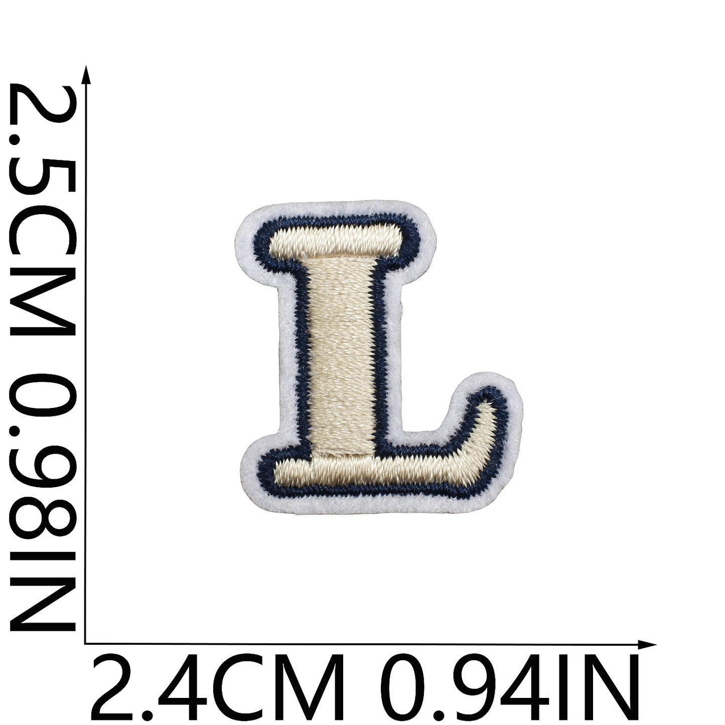 Beige Mini Embroidered Letter Patches A-Z | Iron-On Alphabet