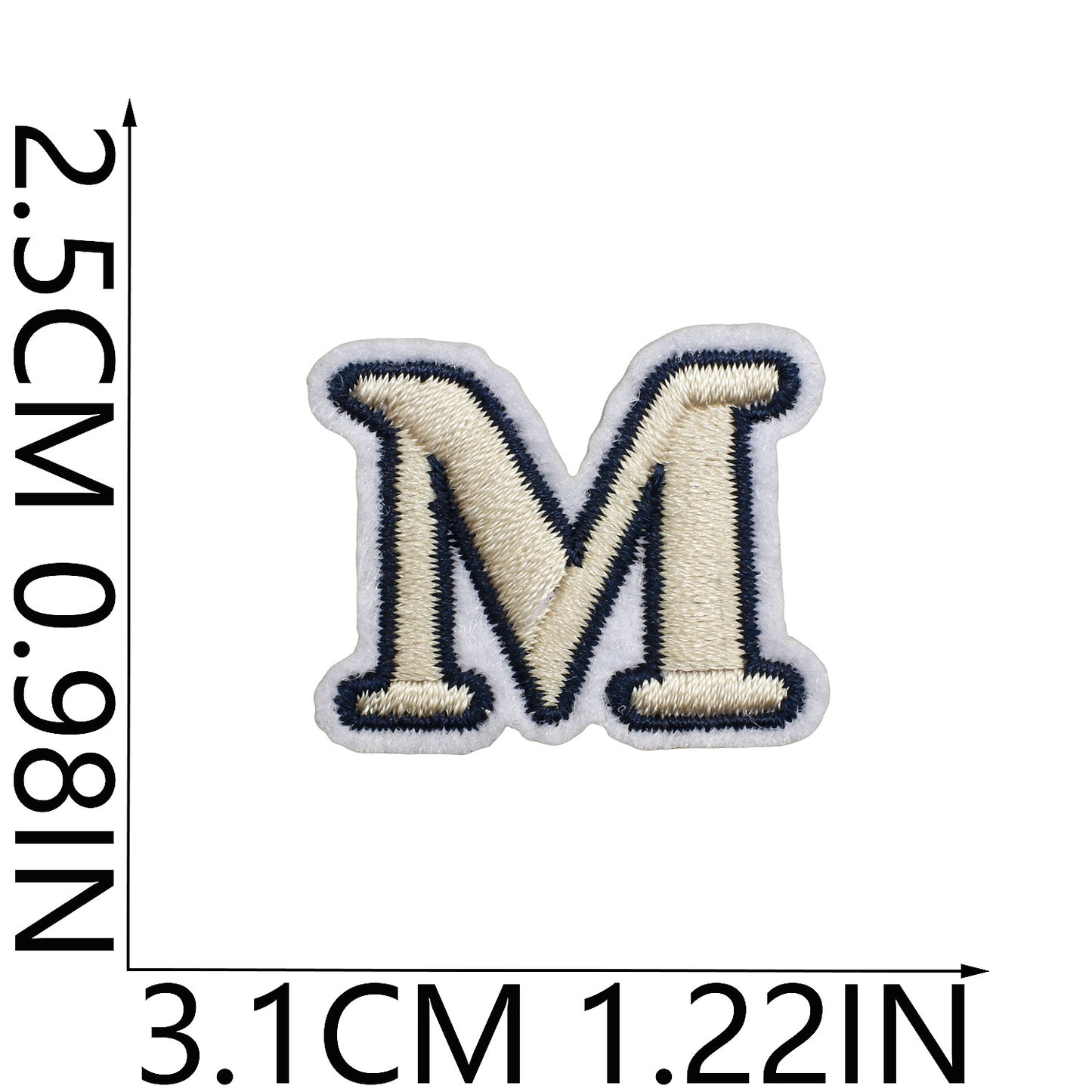 Beige Mini Embroidered Letter Patches A-Z | Iron-On Alphabet