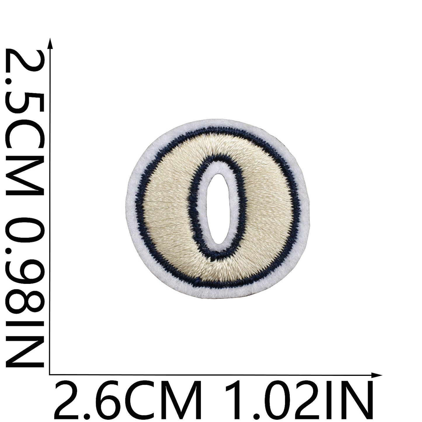 Beige Mini Embroidered Letter Patches A-Z | Iron-On Alphabet