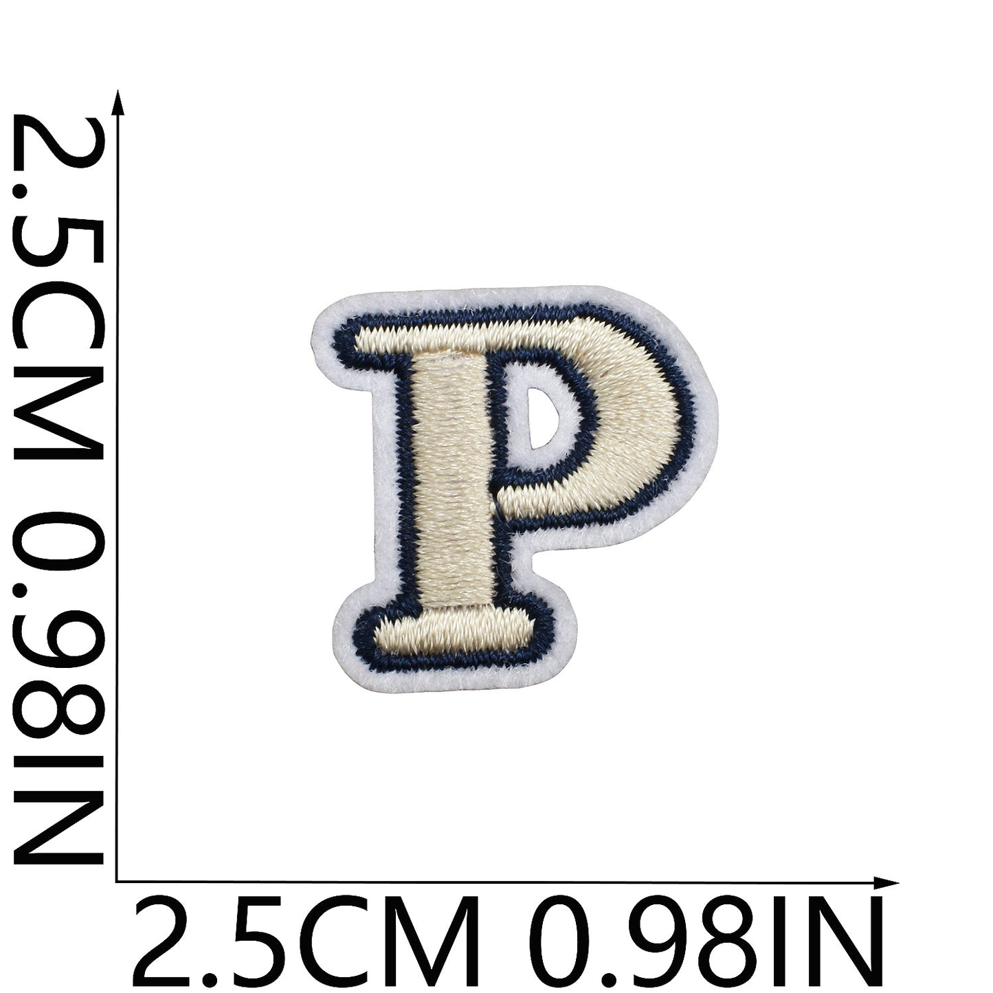 Beige Mini Embroidered Letter Patches A-Z | Iron-On Alphabet