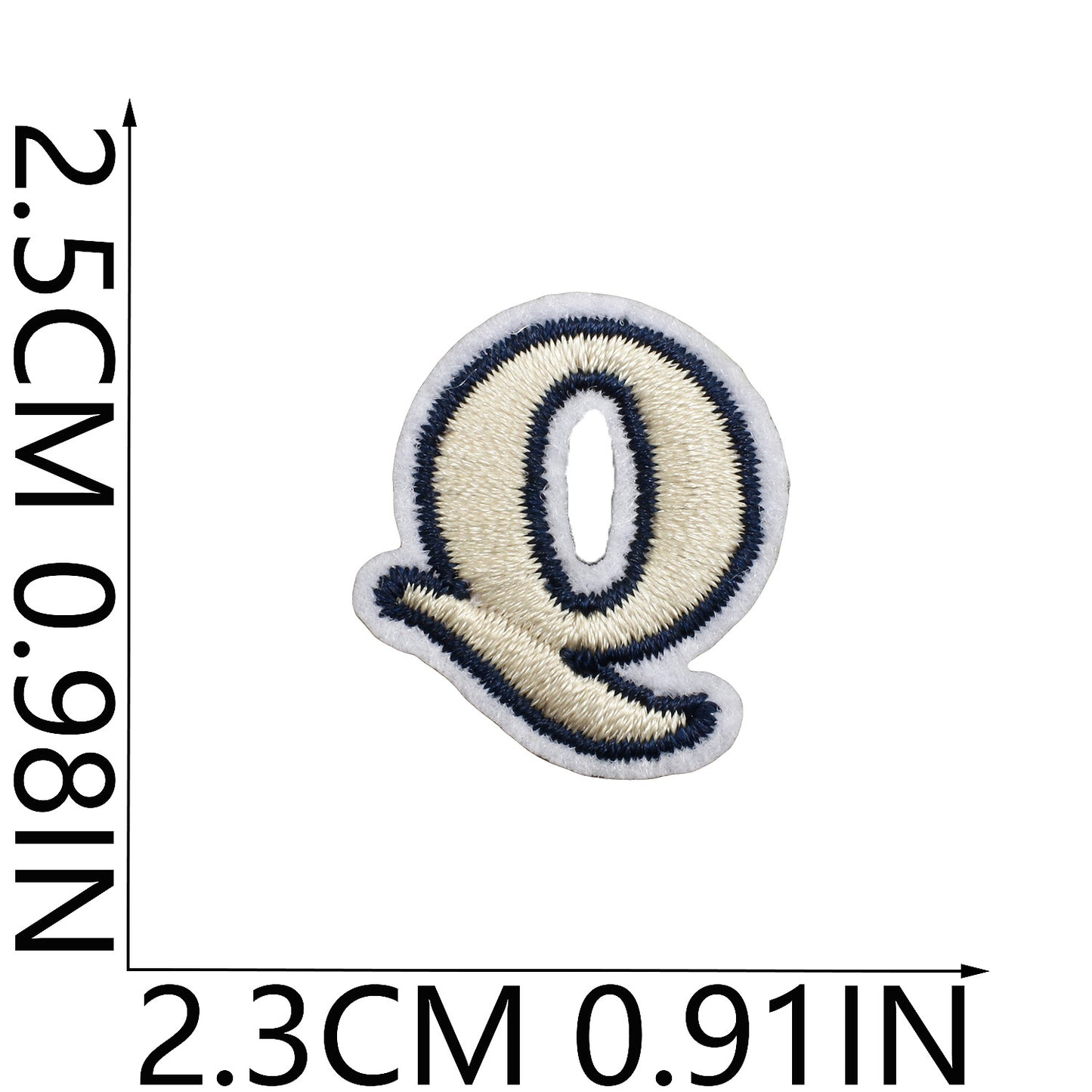 Beige Mini Embroidered Letter Patches A-Z | Iron-On Alphabet