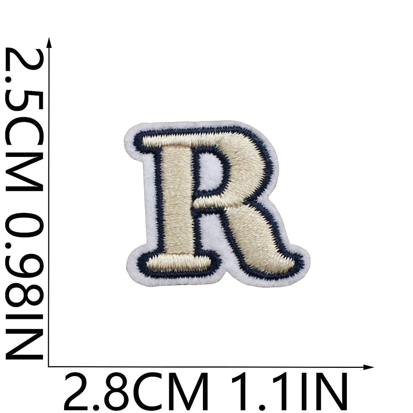 Beige Mini Embroidered Letter Patches A-Z | Iron-On Alphabet