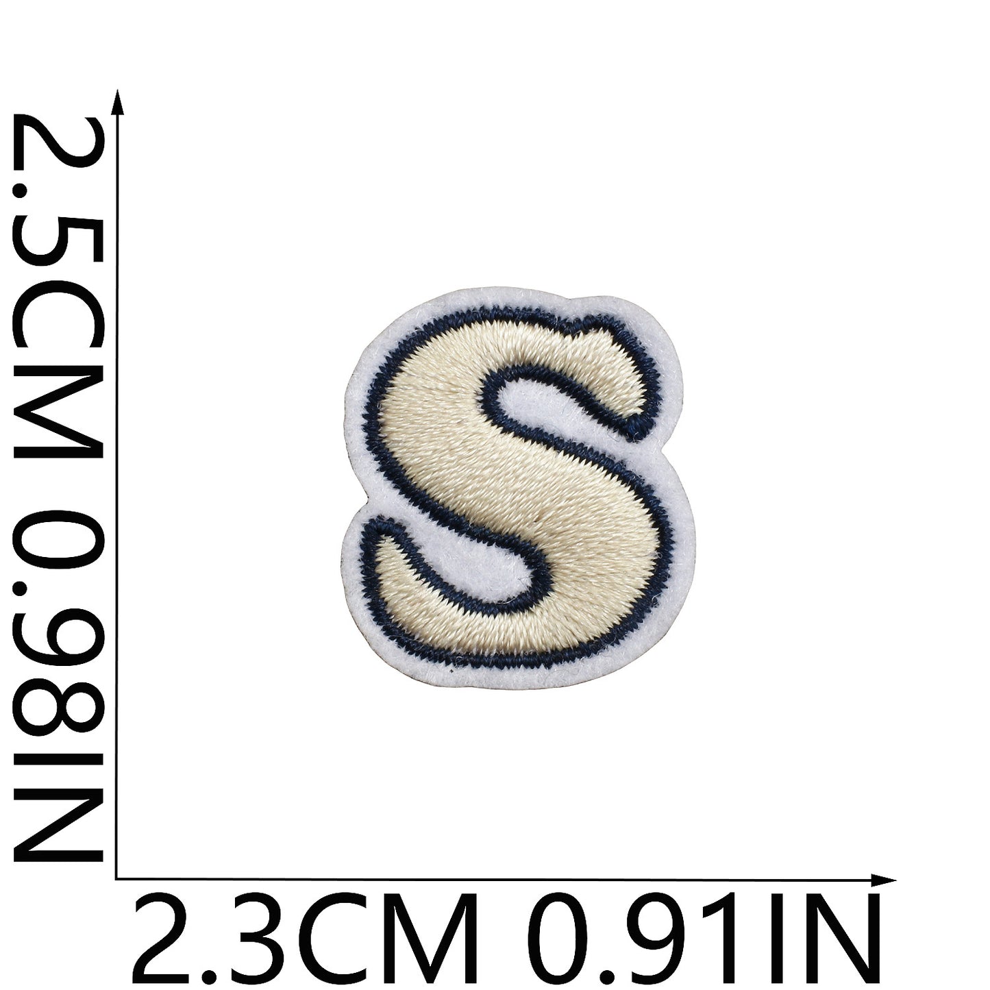 Beige Mini Embroidered Letter Patches A-Z | Iron-On Alphabet