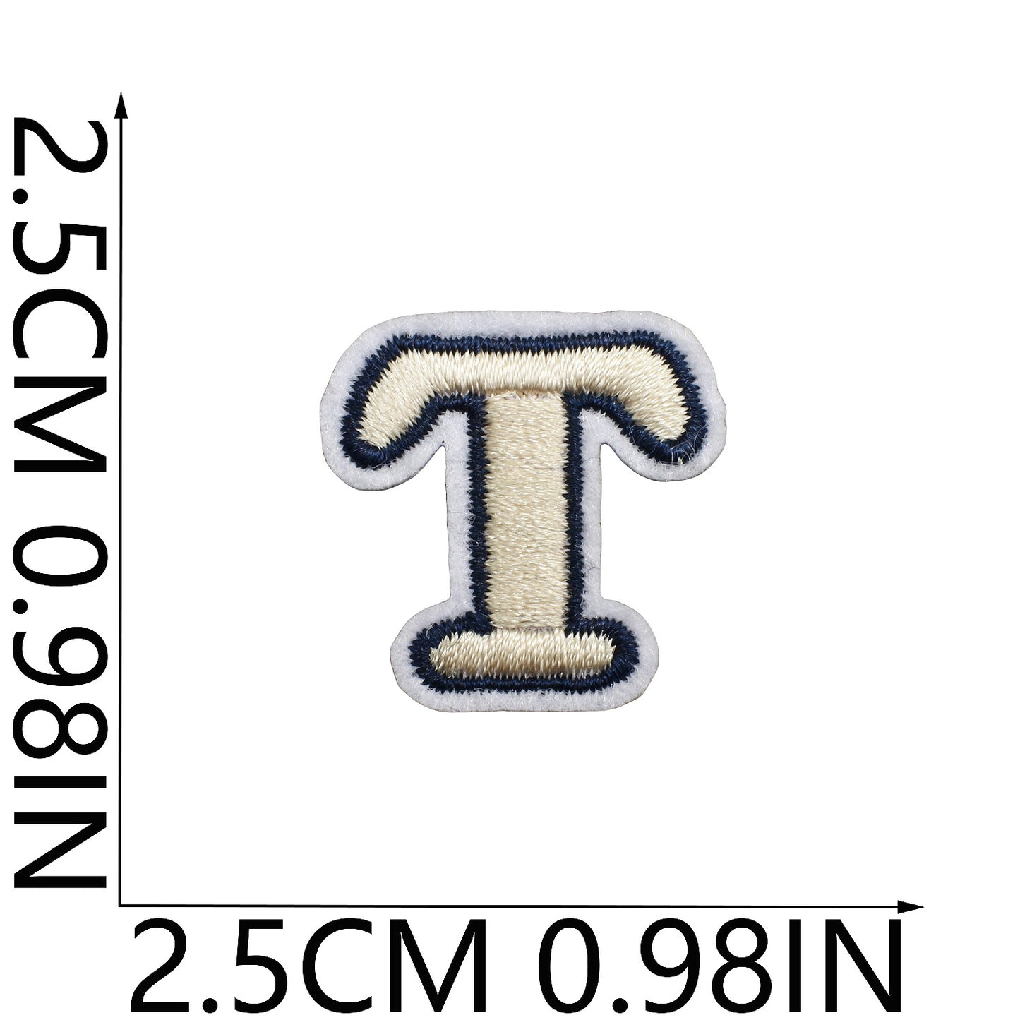 Beige Mini Embroidered Letter Patches A-Z | Iron-On Alphabet