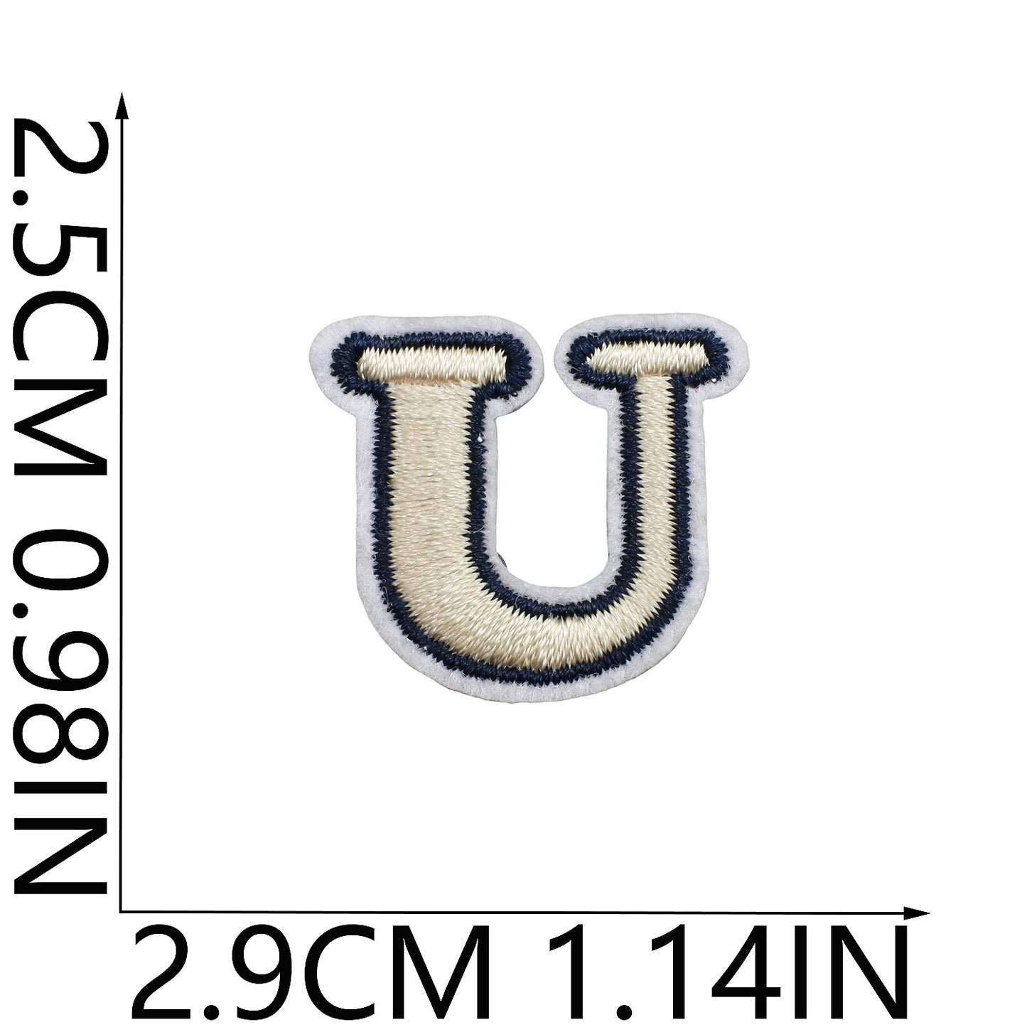 Beige Mini Embroidered Letter Patches A-Z | Iron-On Alphabet