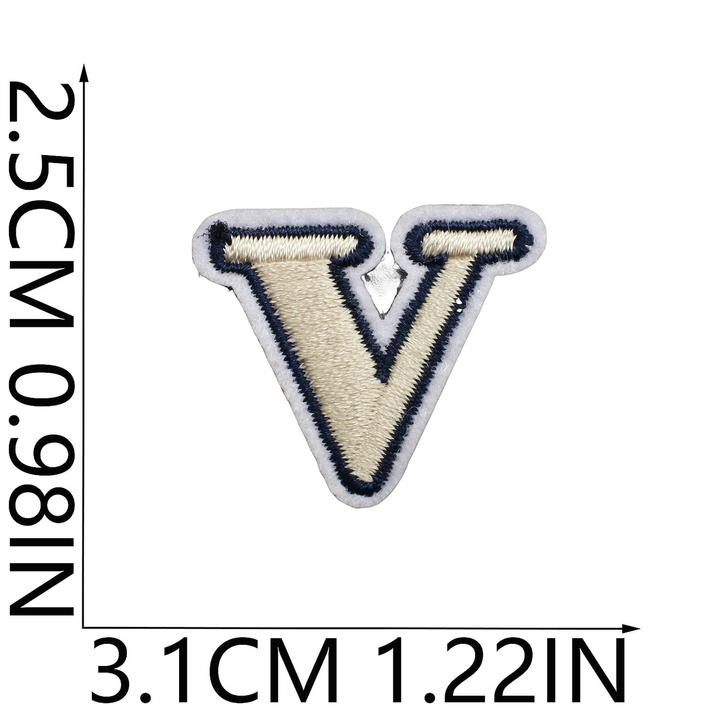 Beige Mini Embroidered Letter Patches A-Z | Iron-On Alphabet