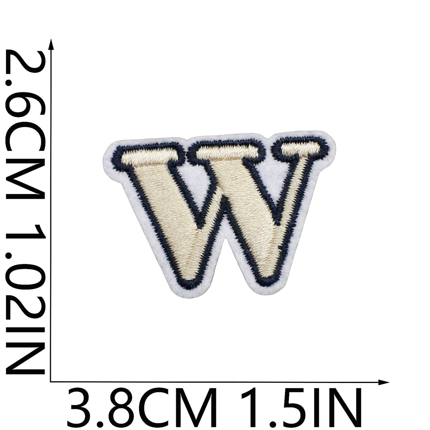 Beige Mini Embroidered Letter Patches A-Z | Iron-On Alphabet