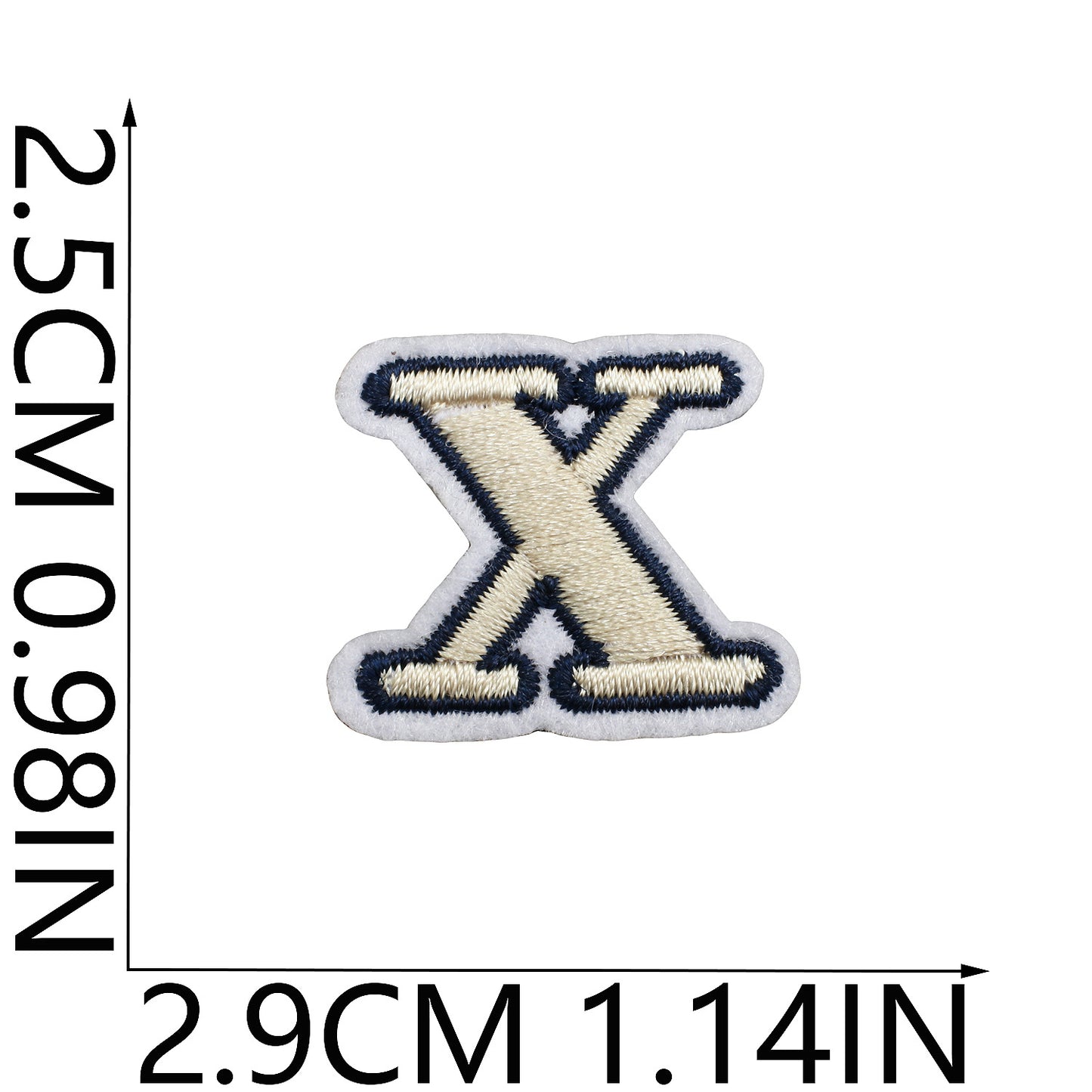 Beige Mini Embroidered Letter Patches A-Z | Iron-On Alphabet