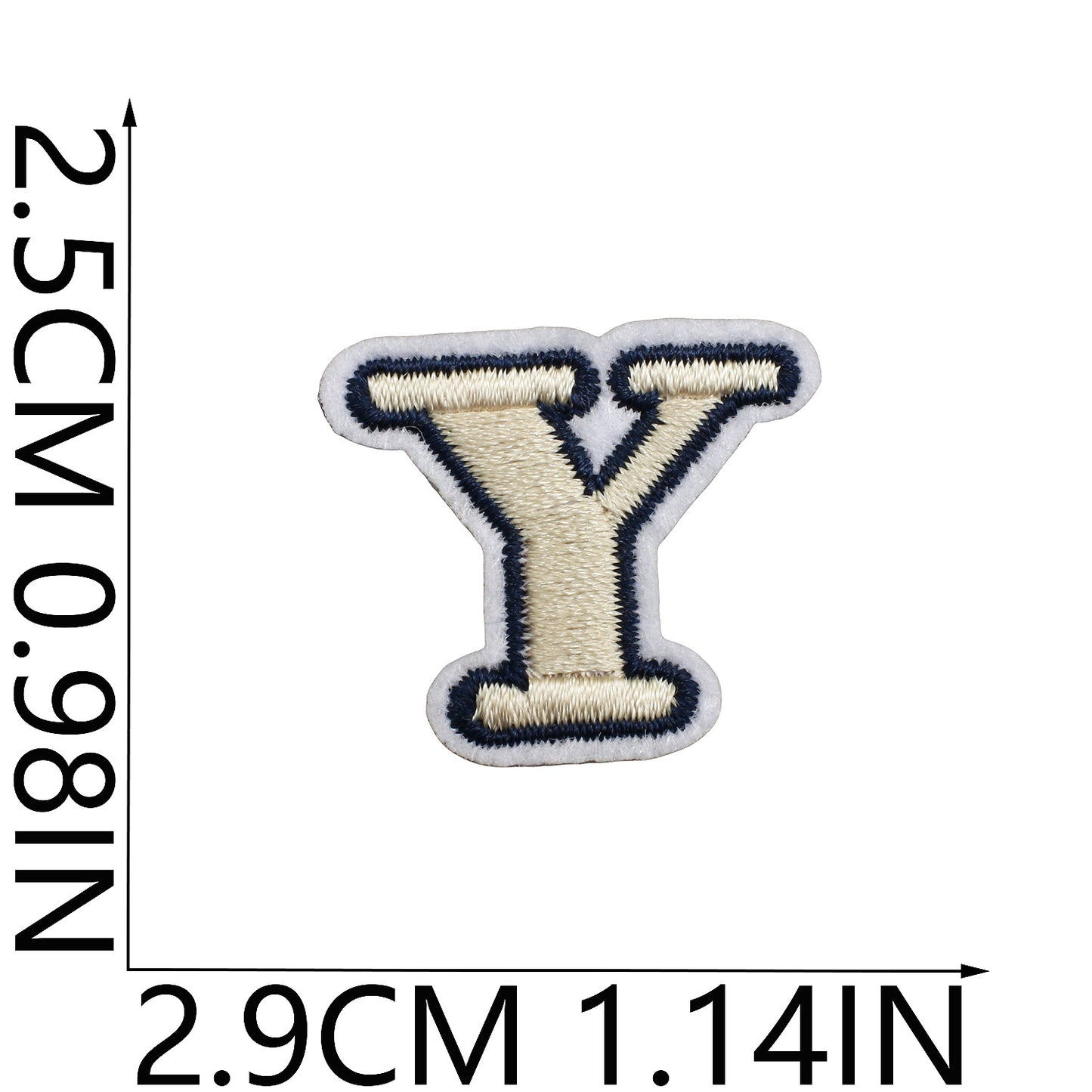Beige Mini Embroidered Letter Patches A-Z | Iron-On Alphabet