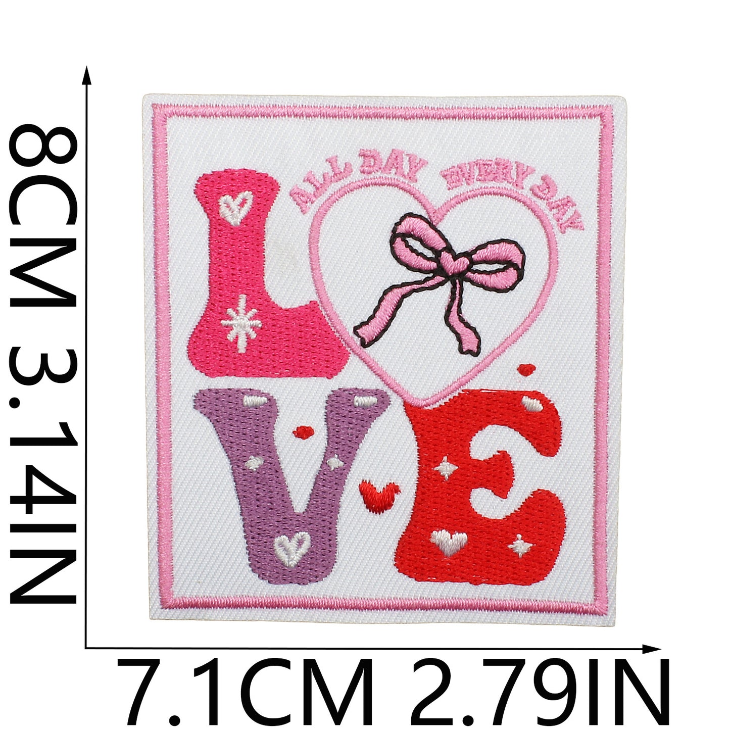 Iron-On Faith Belief Cross Embroidery Patch Love Heart Letters Computer Embroidered Badge Clothing Decoration