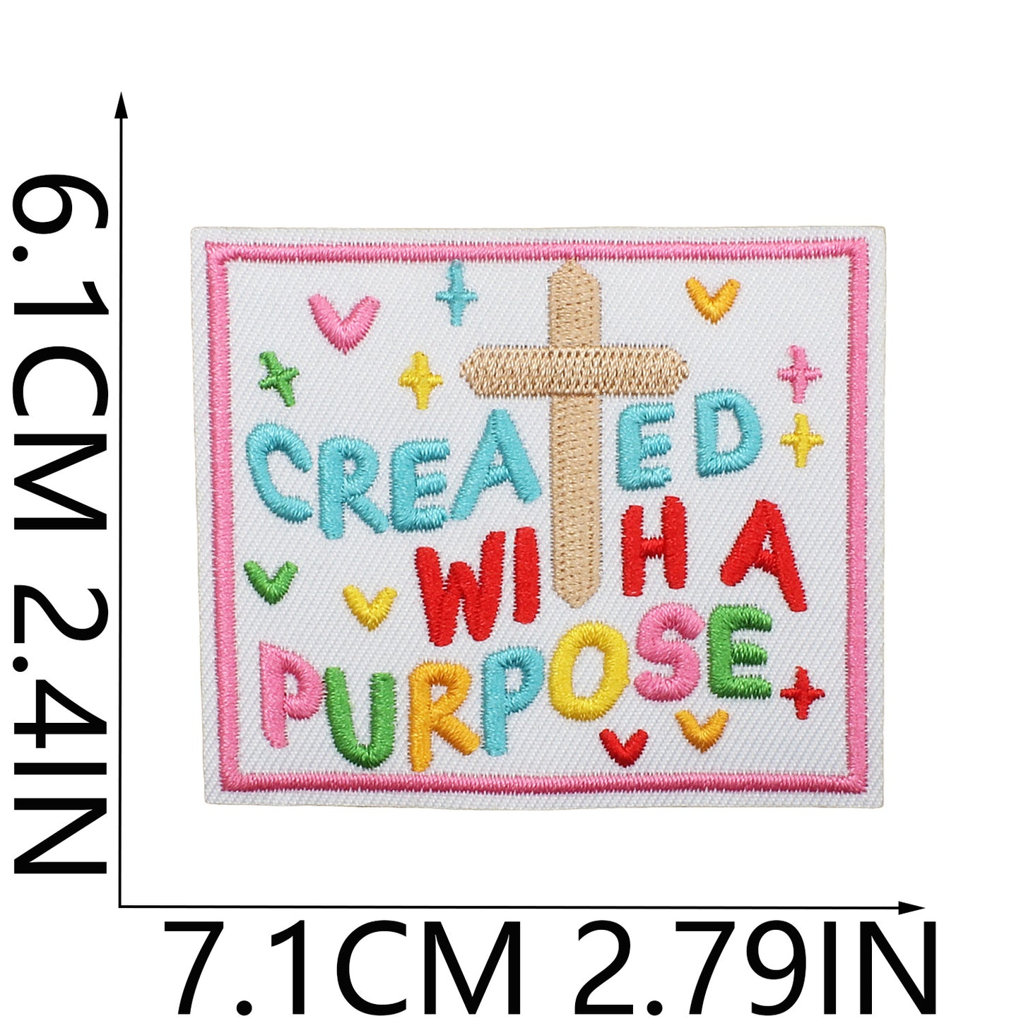 Iron-On Faith Belief Cross Embroidery Patch Love Heart Letters Computer Embroidered Badge Clothing Decoration