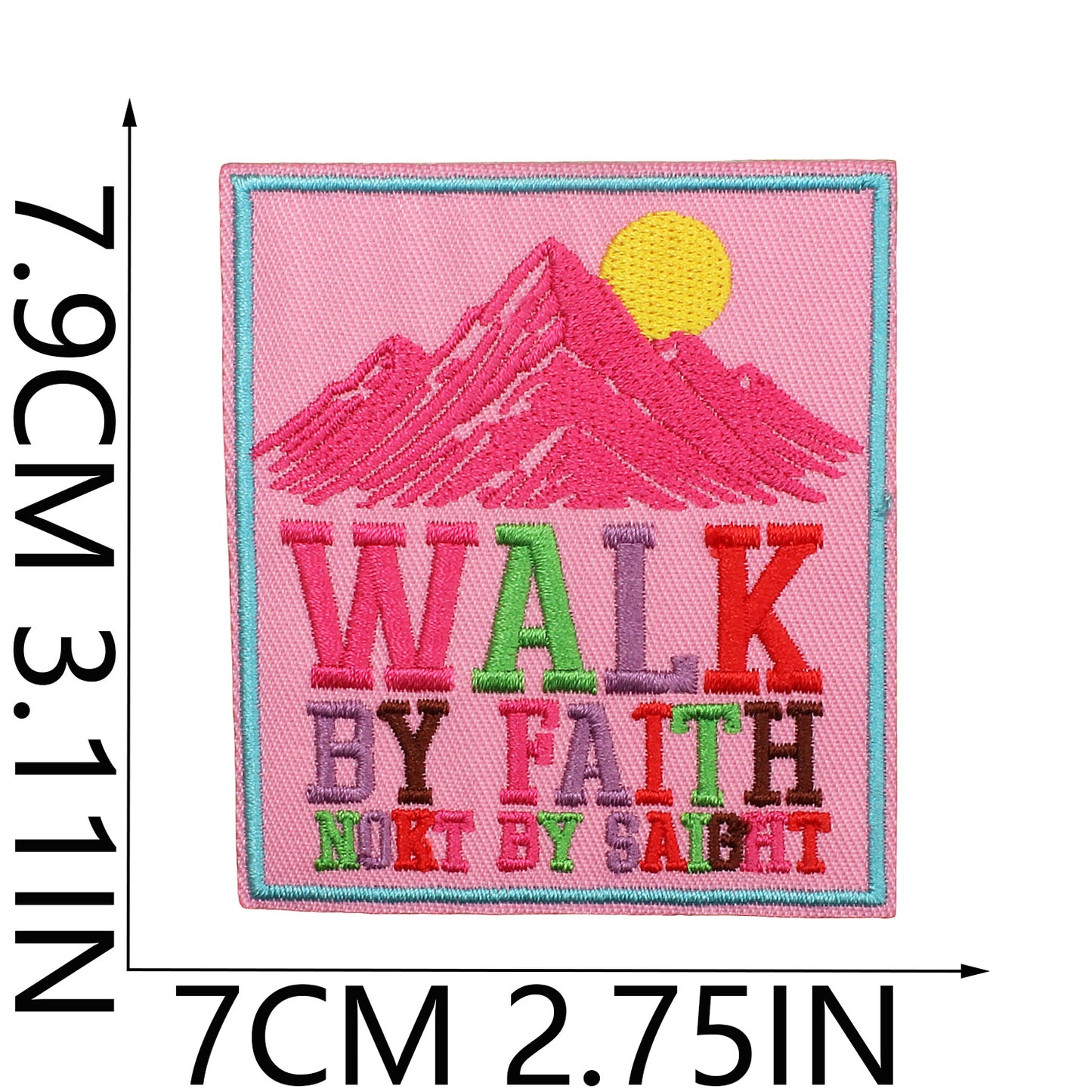 Iron-On Faith Belief Cross Embroidery Patch Love Heart Letters Computer Embroidered Badge Clothing Decoration