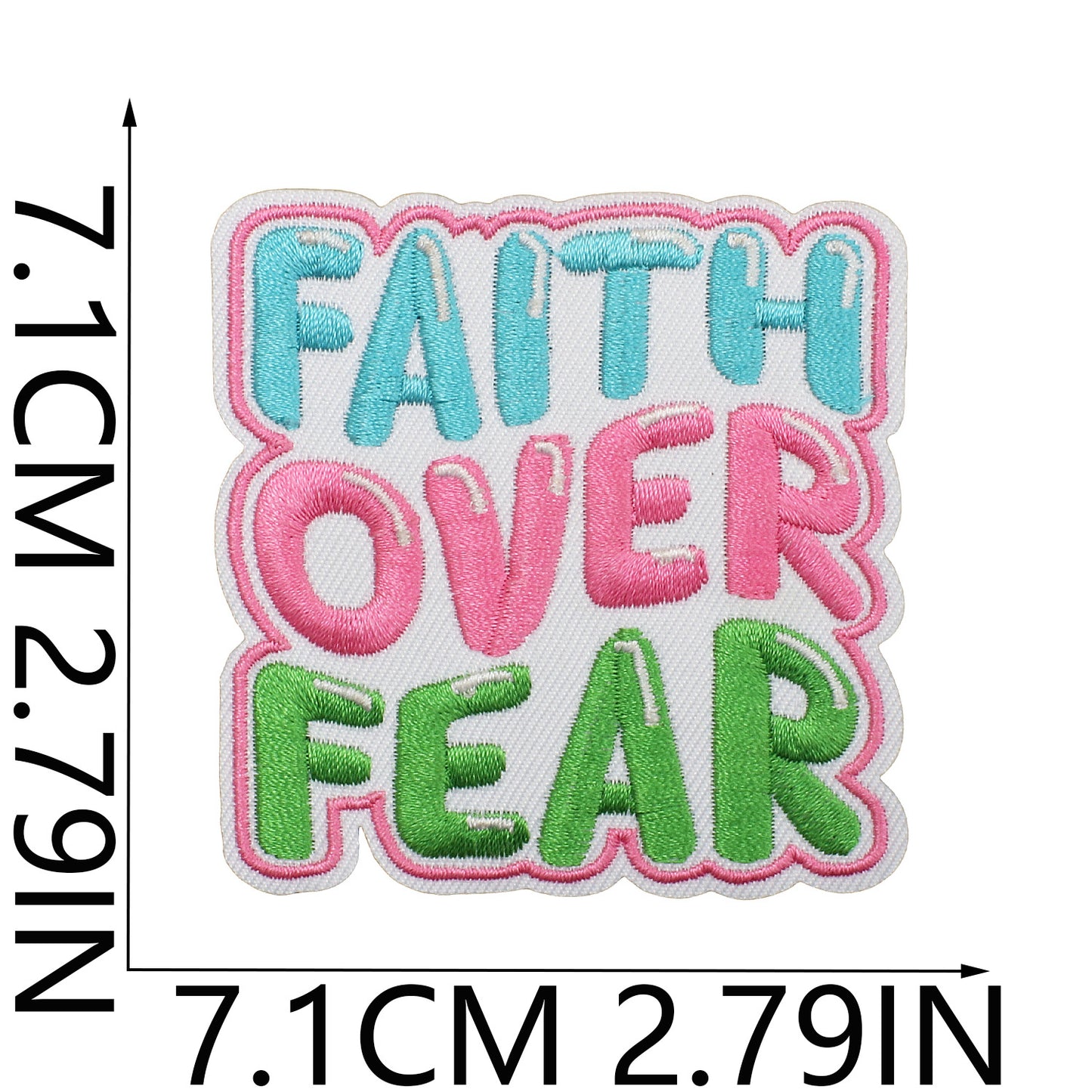 Iron-On Faith Belief Cross Embroidery Patch Love Heart Letters Computer Embroidered Badge Clothing Decoration